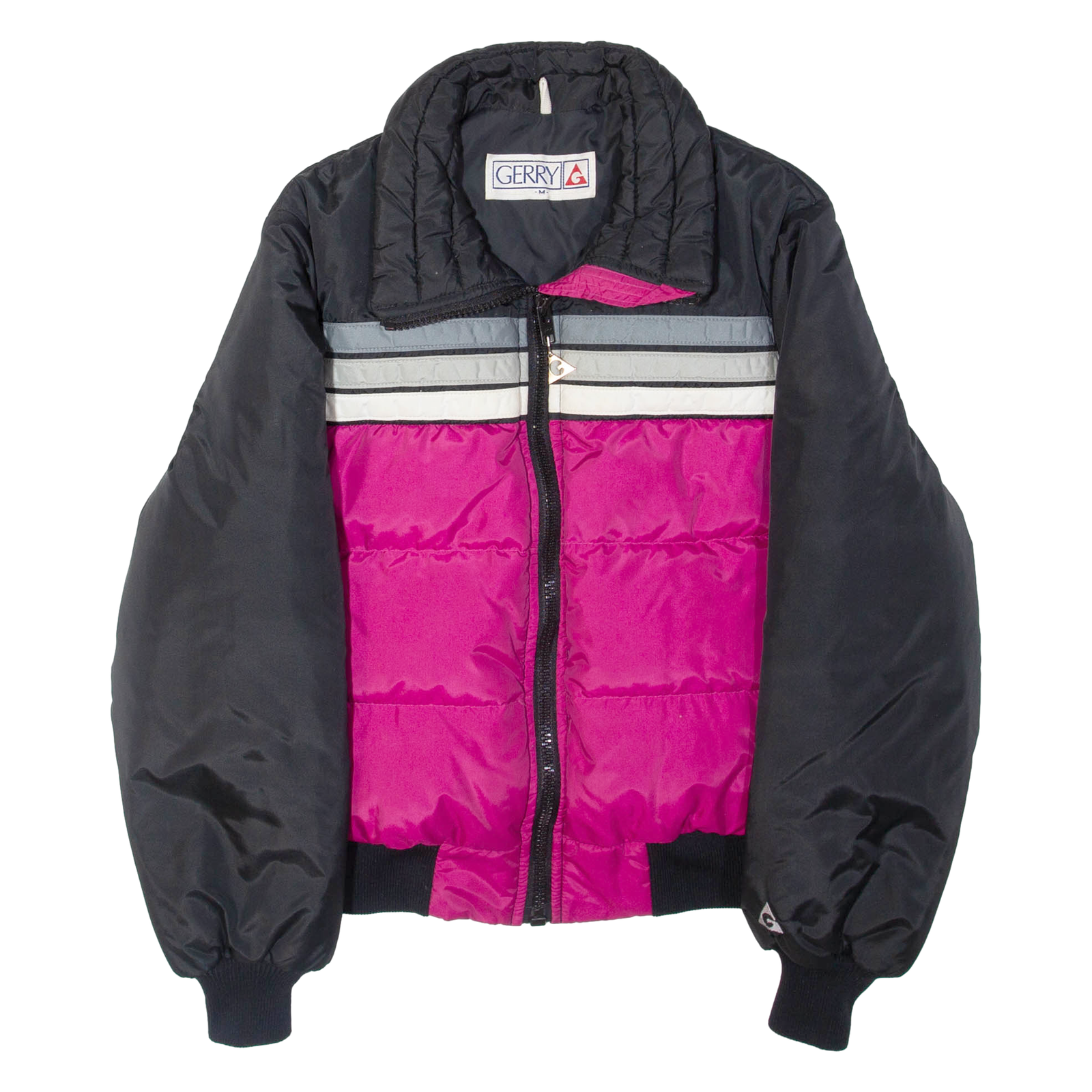 GERRY Womens Puffer Jacket Pink Nylon Colourblock M Refurbished - N/A refurbished available on Cerqular