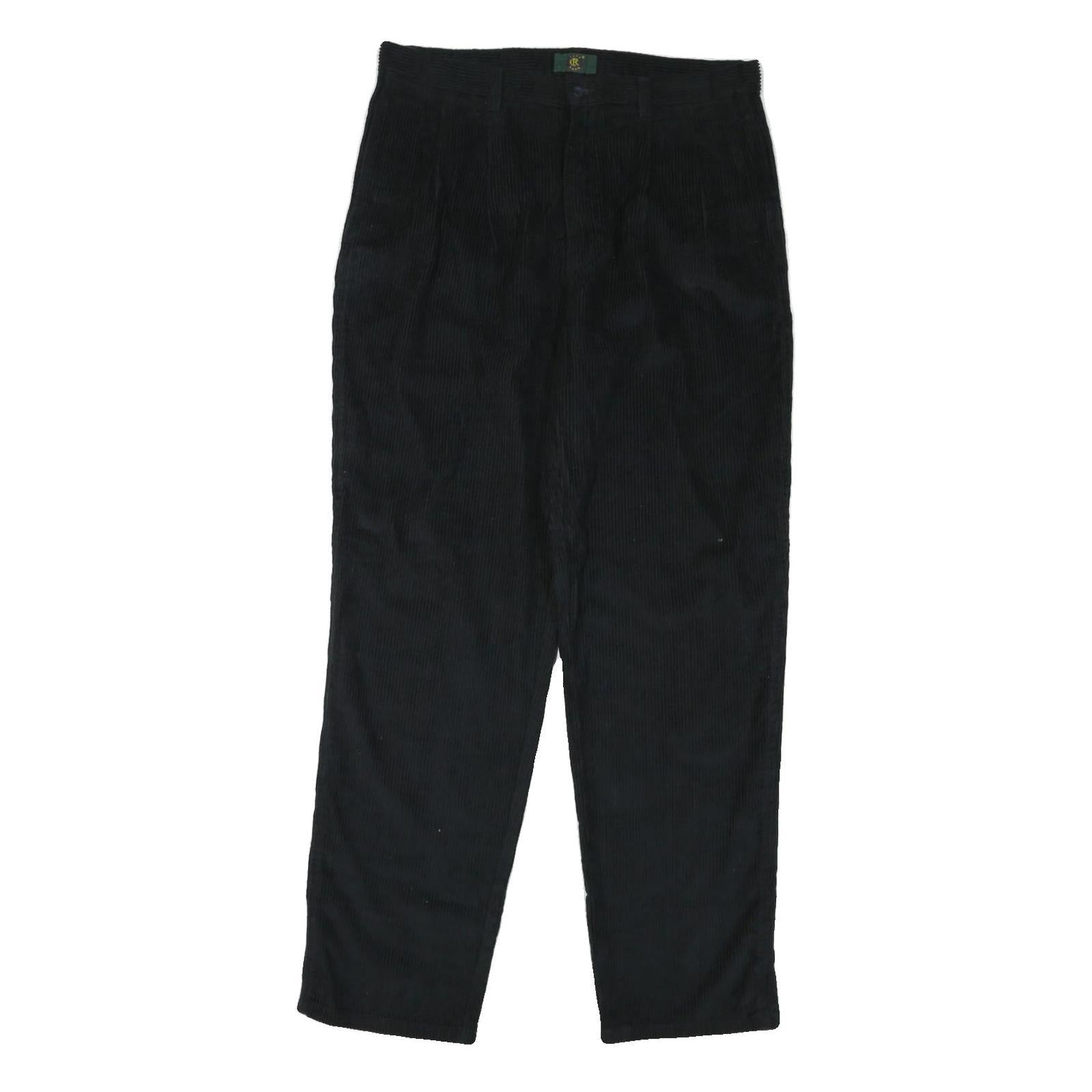 CLUB ROOM Mens Black Cotton Blend Regular Fit Straight Trousers W34 L32 Zip Refurbished - N/A refurbished available on Cerqular