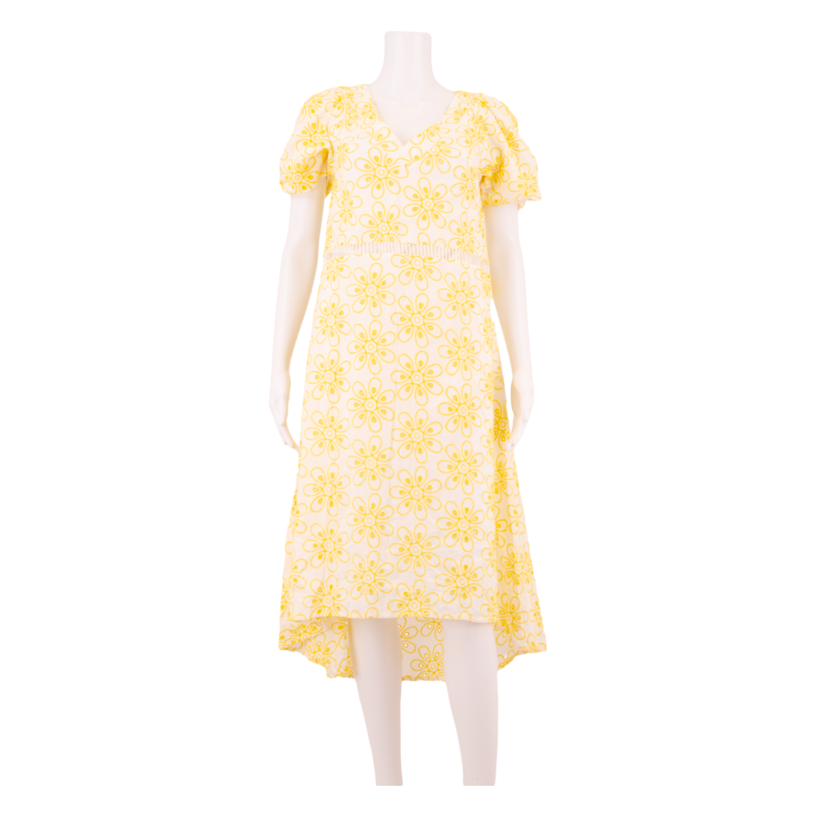 ALICE & OLIVIA Womens A-Line Dress Yellow Floral Short Sleeve Midi UK 8 Refurbished - N/A refurbished available on Cerqular