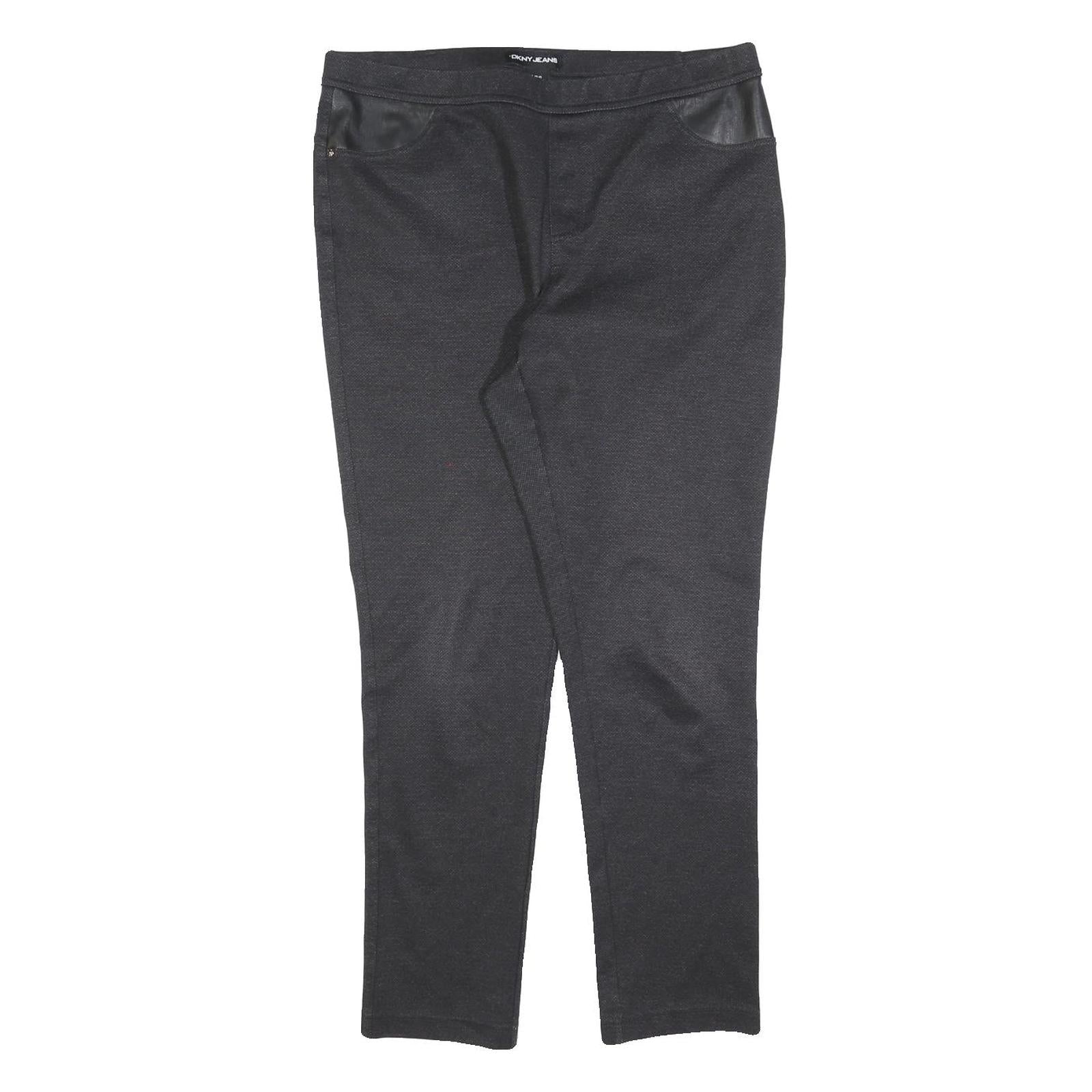 DKNY Womens Cotton Blend Black Slim Straight Trousers W34 L28 Stylish Comfort Refurbished - N/A refurbished available on Cerqular