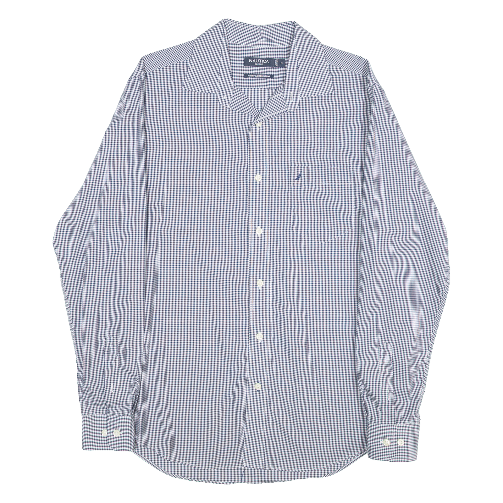 Buy NAUTICA Slim Fit Mens Shirt Blue Check Long Sleeve M Refurbished - $14.03 NAUTICA Slim Fit Mens Shirt Blue Check Long Sleeve M Refurbished - N/A refurbished available on Cerqular