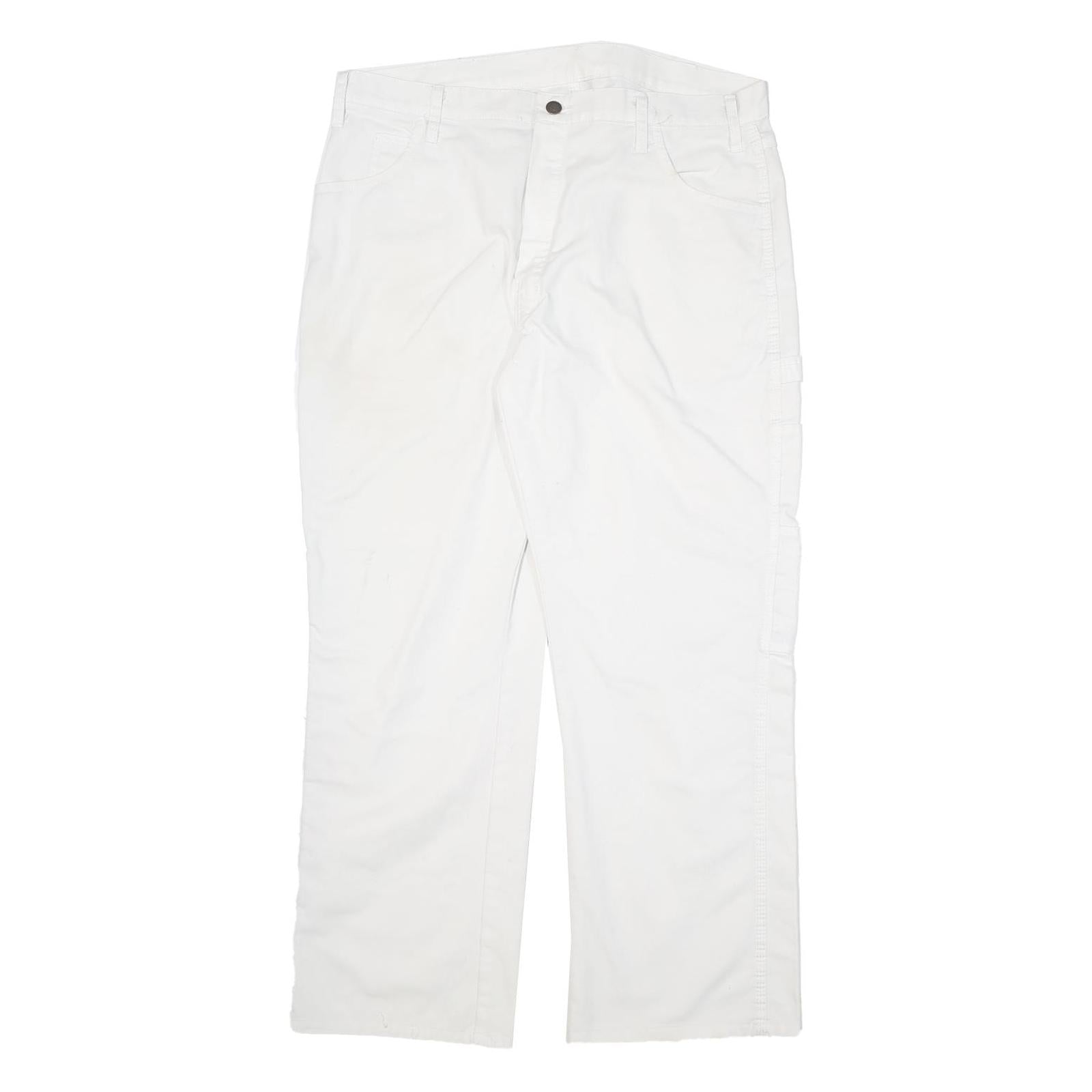 DICKIES Mens Cotton Blend White Casual Regular Straight Trousers W34 L29 Refurbished - N/A refurbished available on Cerqular