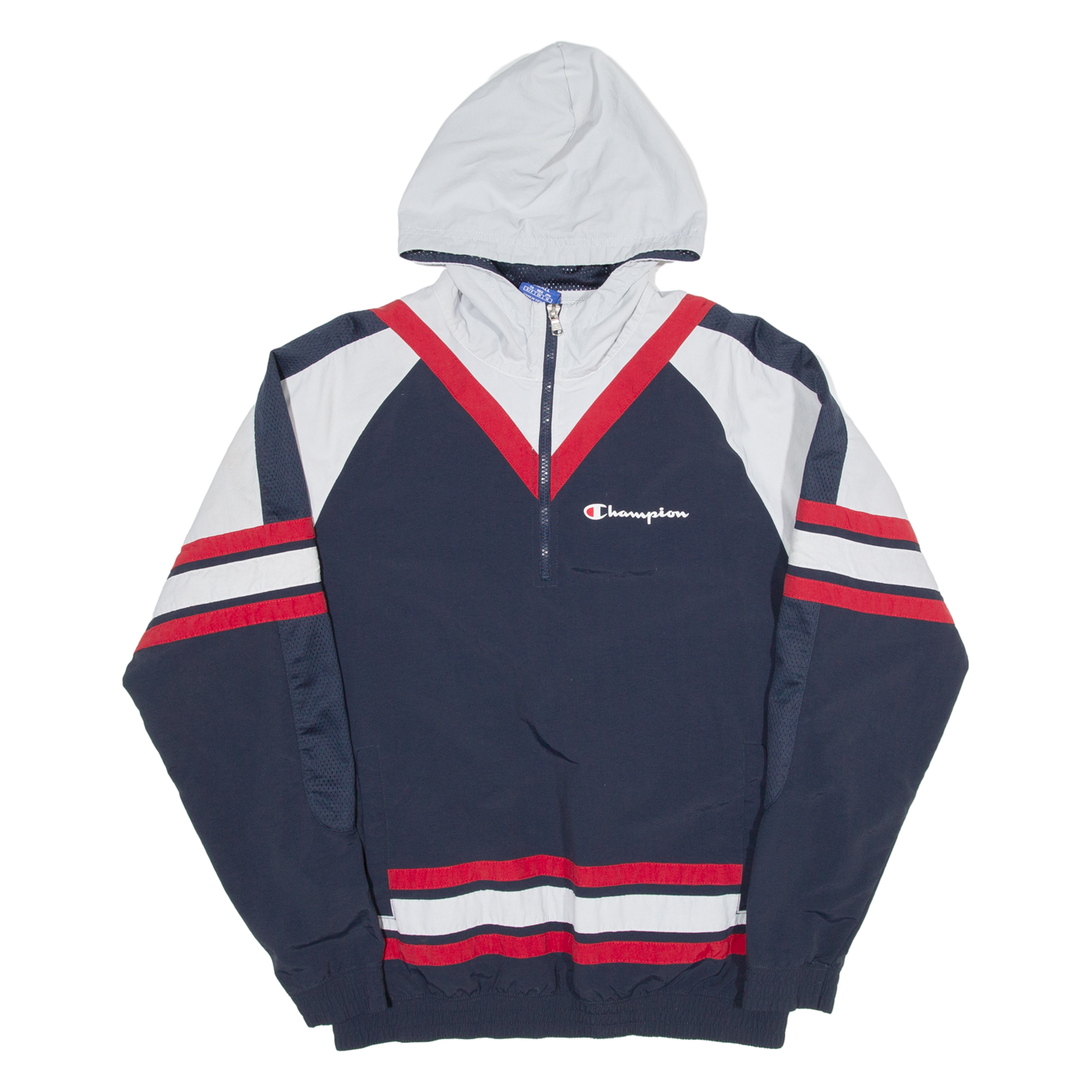 CHAMPION Mesh Lined Mens Anorak Jacket Blue Hooded S Refurbished - N/A refurbished available on Cerqular