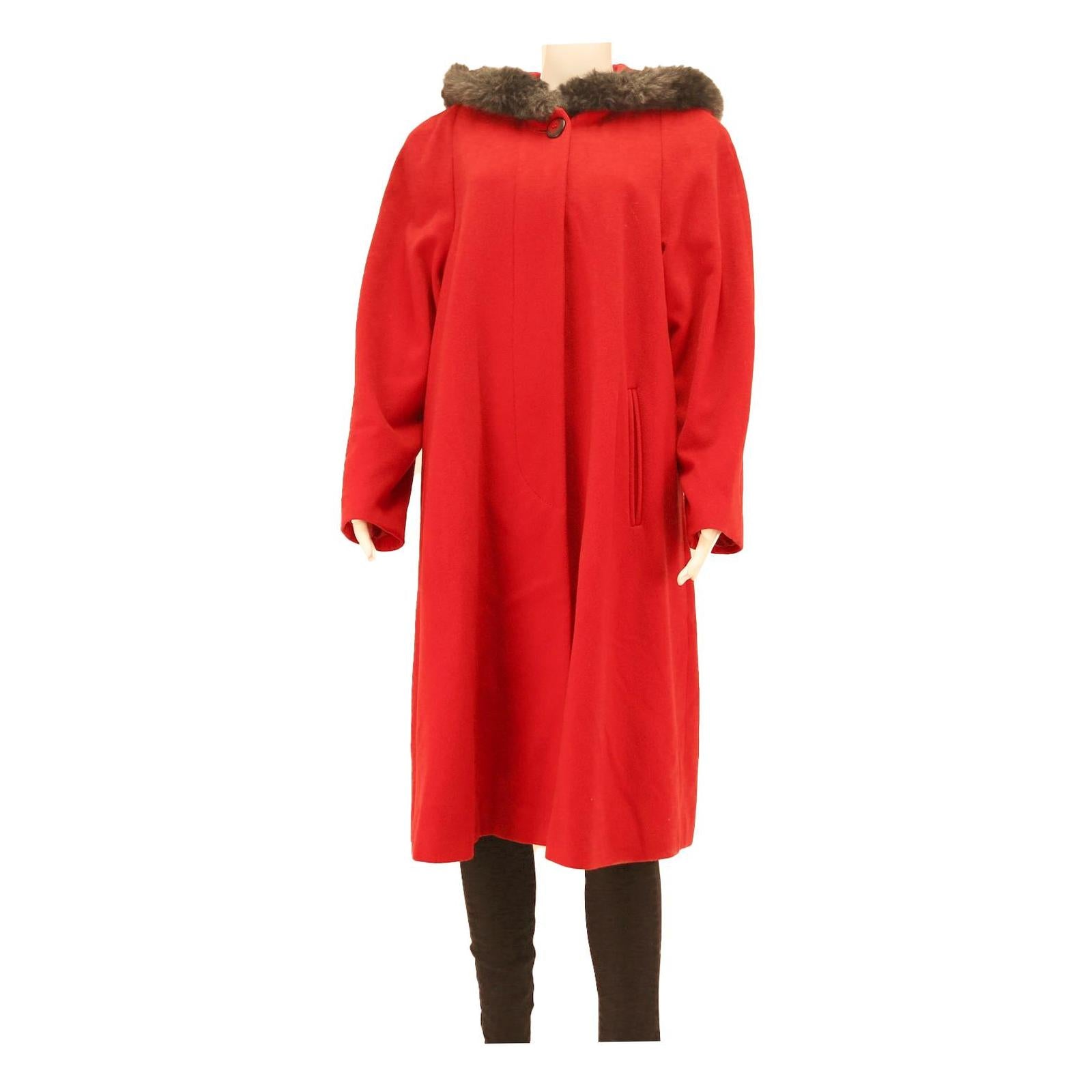 Buy C&A Womens Red Wool Blend Classic Coat M Button Hooded Plain Long Sleeve Refurbished - $84.49 C&A Womens Red Wool Blend Classic Coat M Button Hooded Plain Long Sleeve Refurbished - N/A refurbished available on Cerqular
