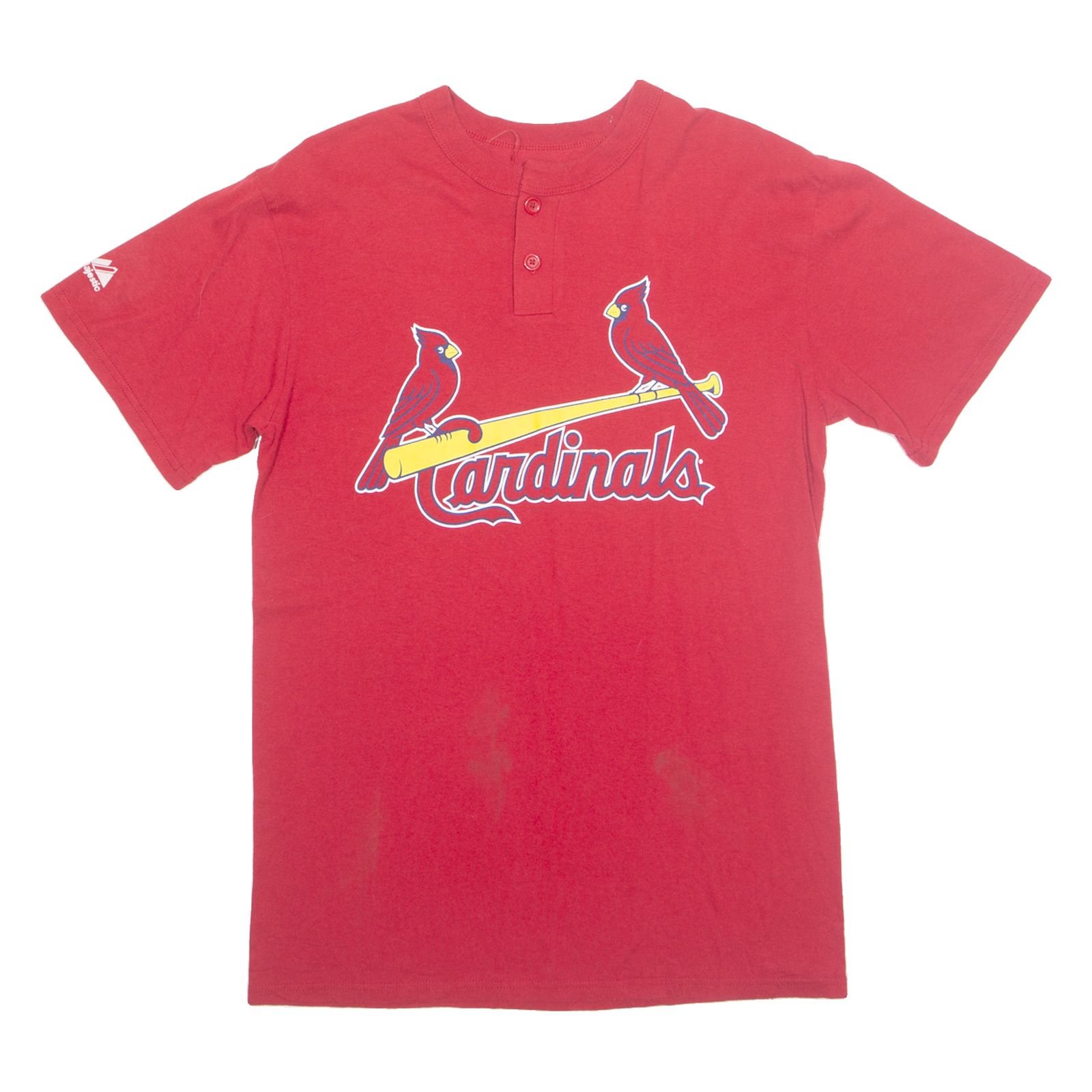 MAJESTIC MLB ST.LOUIS Cardinals '11 Mens T-Shirt Red USA Button Neck M Refurbished - N/A refurbished available on Cerqular