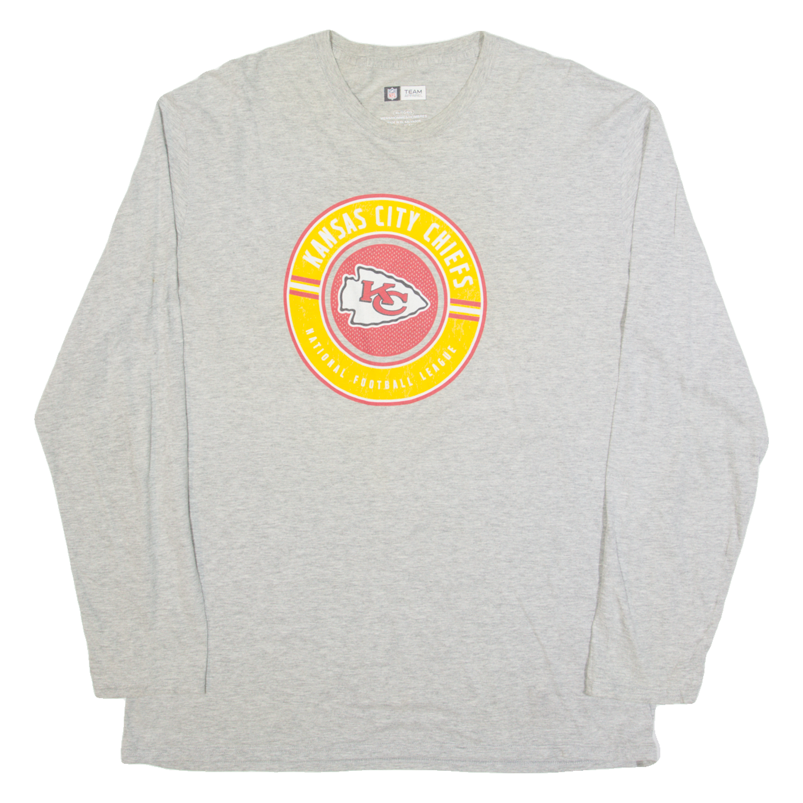 NFL Kansas City Chiefs Mens T-Shirt Grey Long Sleeve USA XL Refurbished - N/A refurbished available on Cerqular