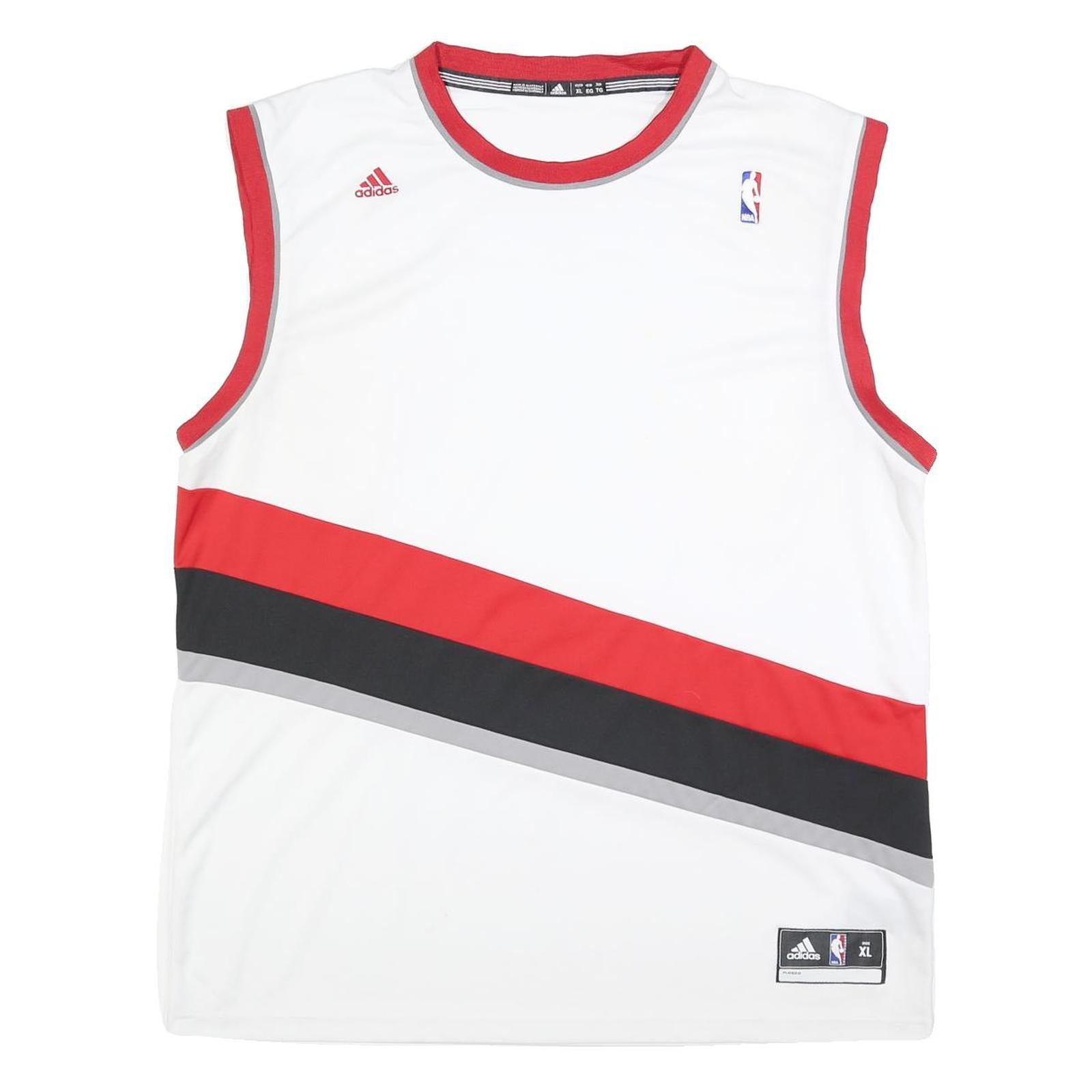 ADIDAS Mens White & Red NBA Graphic Sleeveless Crew Neck T-Shirt XL Refurbished - N/A refurbished available on Cerqular