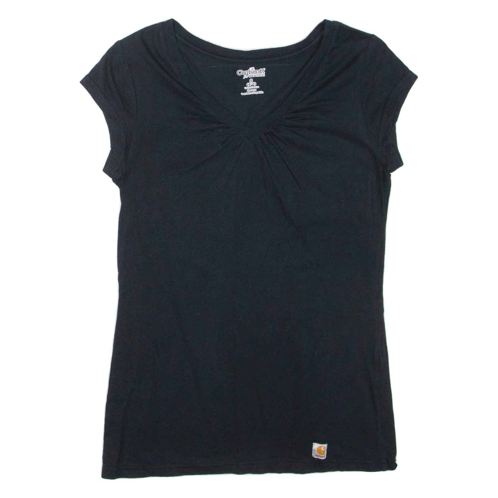 CARHARTT Womens T-Shirt Black V-Neck S Refurbished - N/A refurbished available on Cerqular