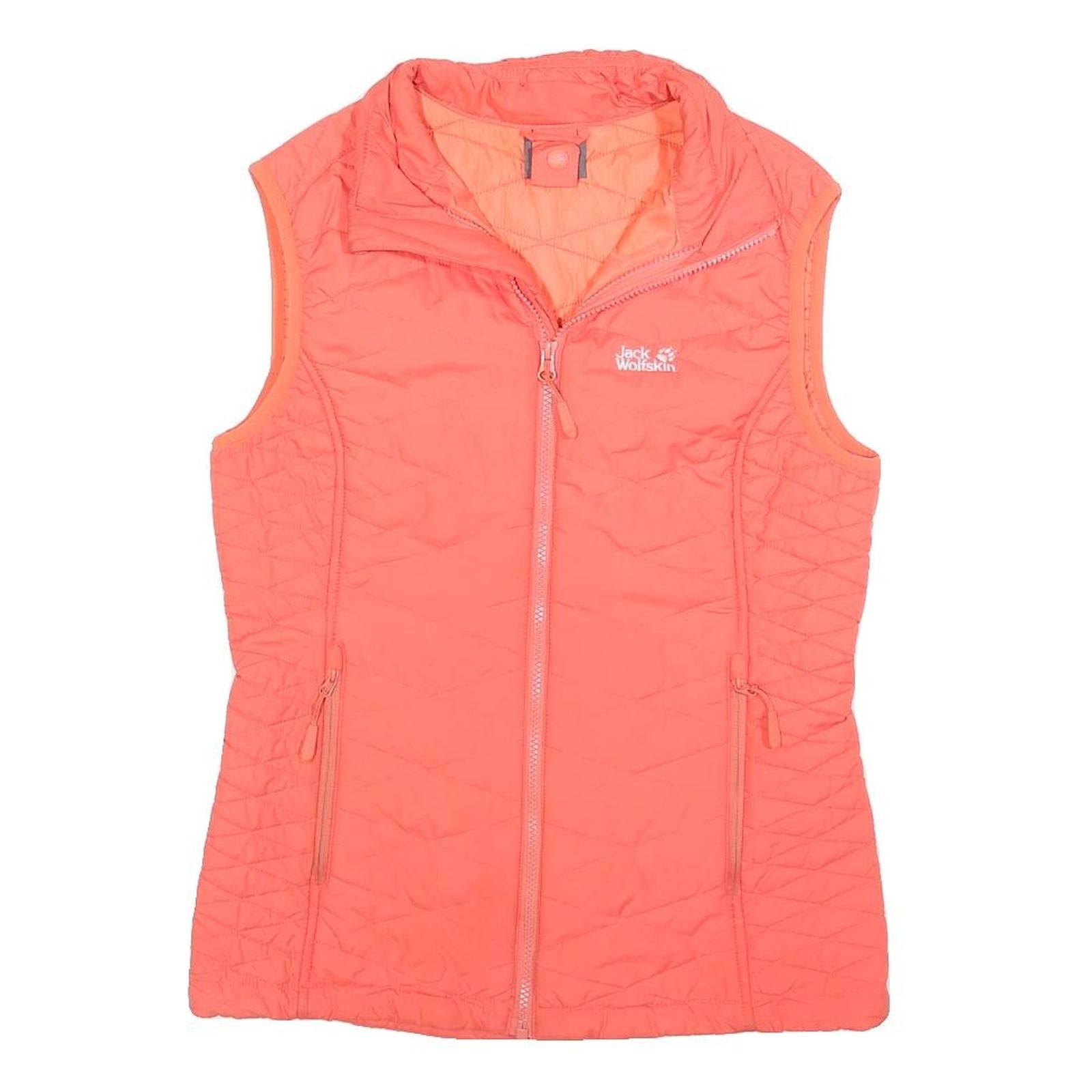 JACK WOLFSKIN Womens Coral Pink Quilted Vest Jacket UK 6 Polyester Blend Zip Refurbished - N/A refurbished available on Cerqular