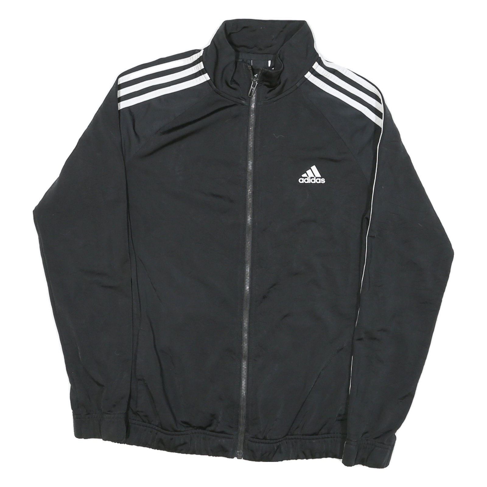 ADIDAS Womens Black & White Track Jacket M Polyester Blend Zip Athletic Casual Refurbished - N/A refurbished available on Cerqular