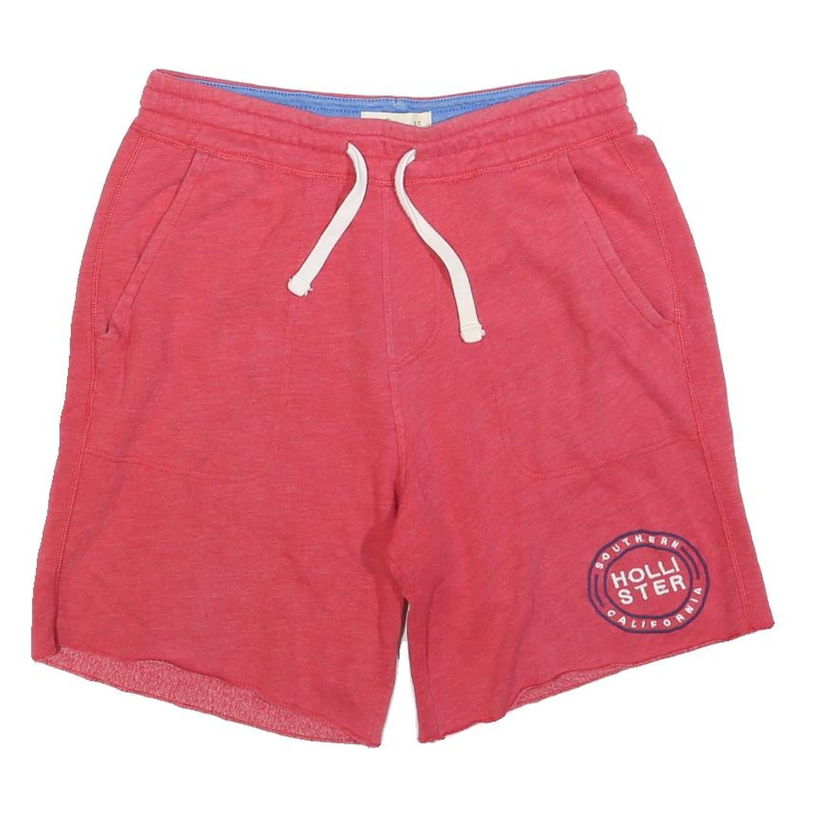 HOLLISTER Mens Shorts Red Casual Cotton Blend XS W28 Drawstring Logo Refurbished - N/A refurbished available on Cerqular