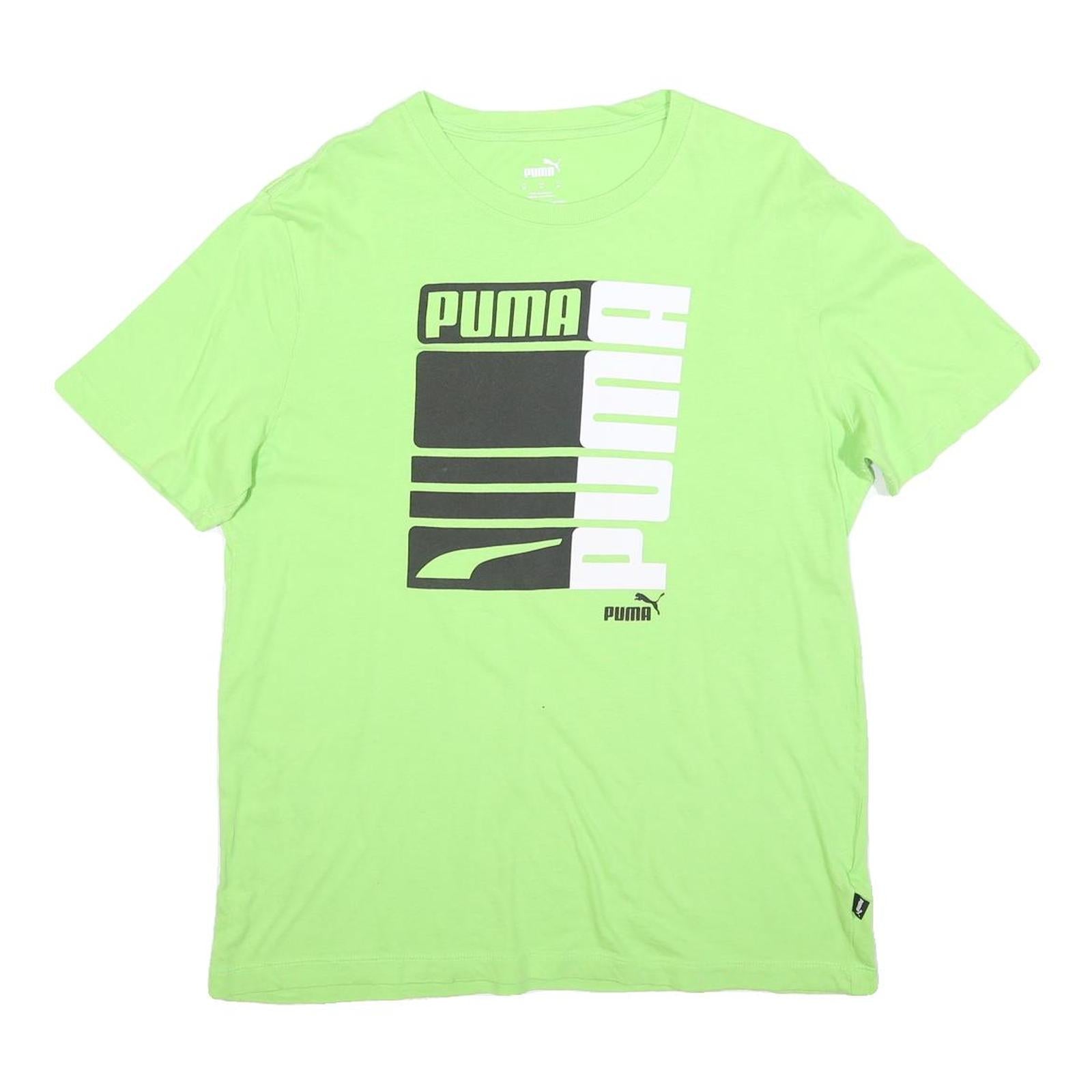 PUMA Mens Green Graphic Modern T-Shirt M Short Sleeve Crew Neck Cotton Blend Refurbished - N/A refurbished available on Cerqular
