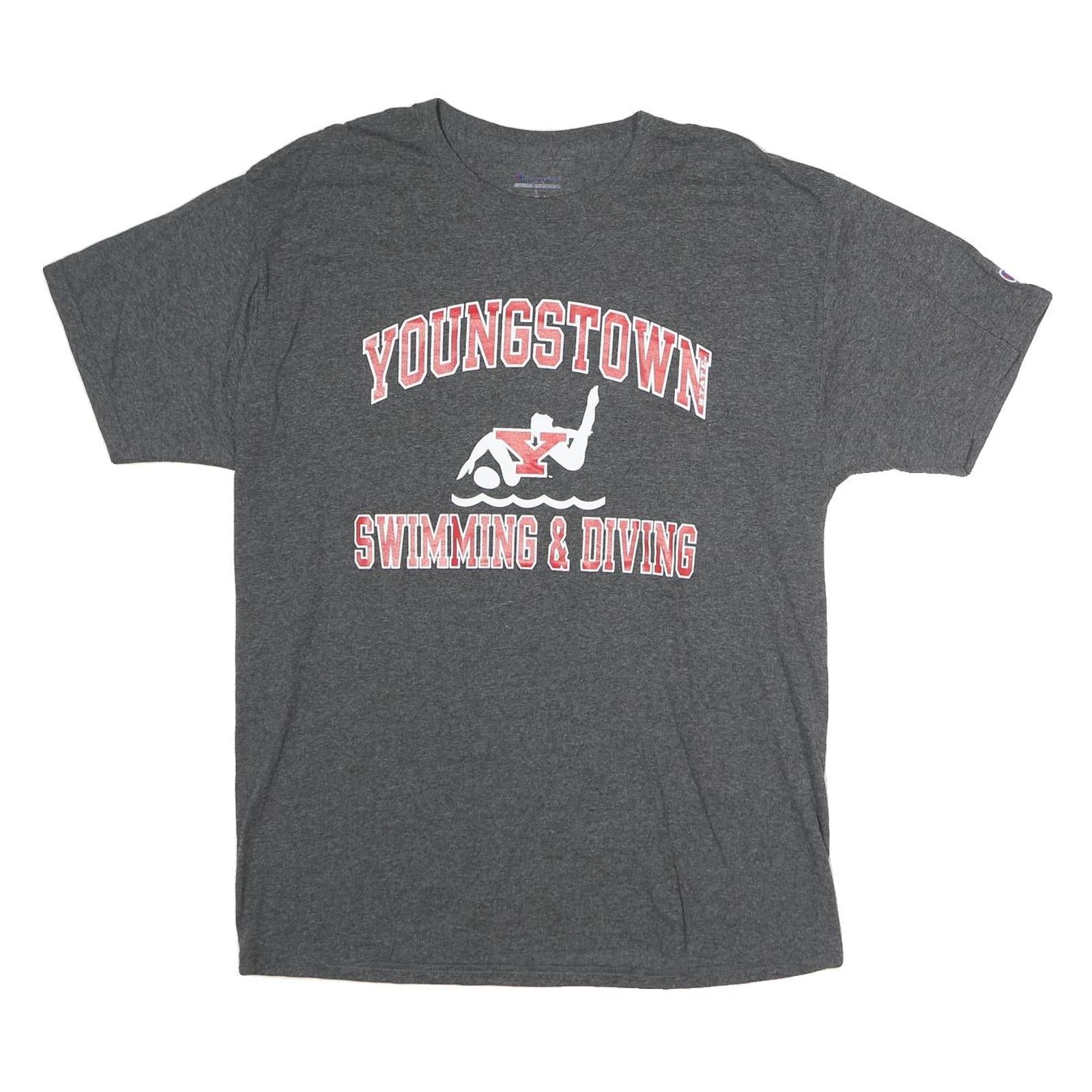 CHAMPION Mens Grey Youngstown Swimming & Diving Graphic T-Shirt L Short Sleeve Refurbished - N/A refurbished available on Cerqular