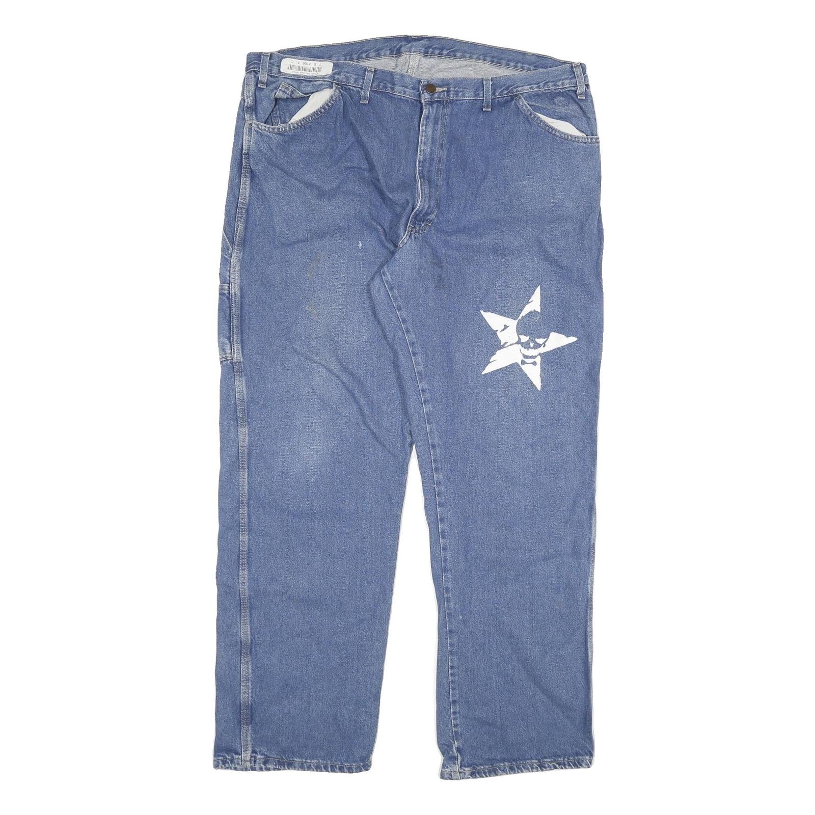 DICKIES Mens Regular Fit Blue Denim Jeans W42 L32 Star Print Cotton Blend Refurbished - N/A refurbished available on Cerqular