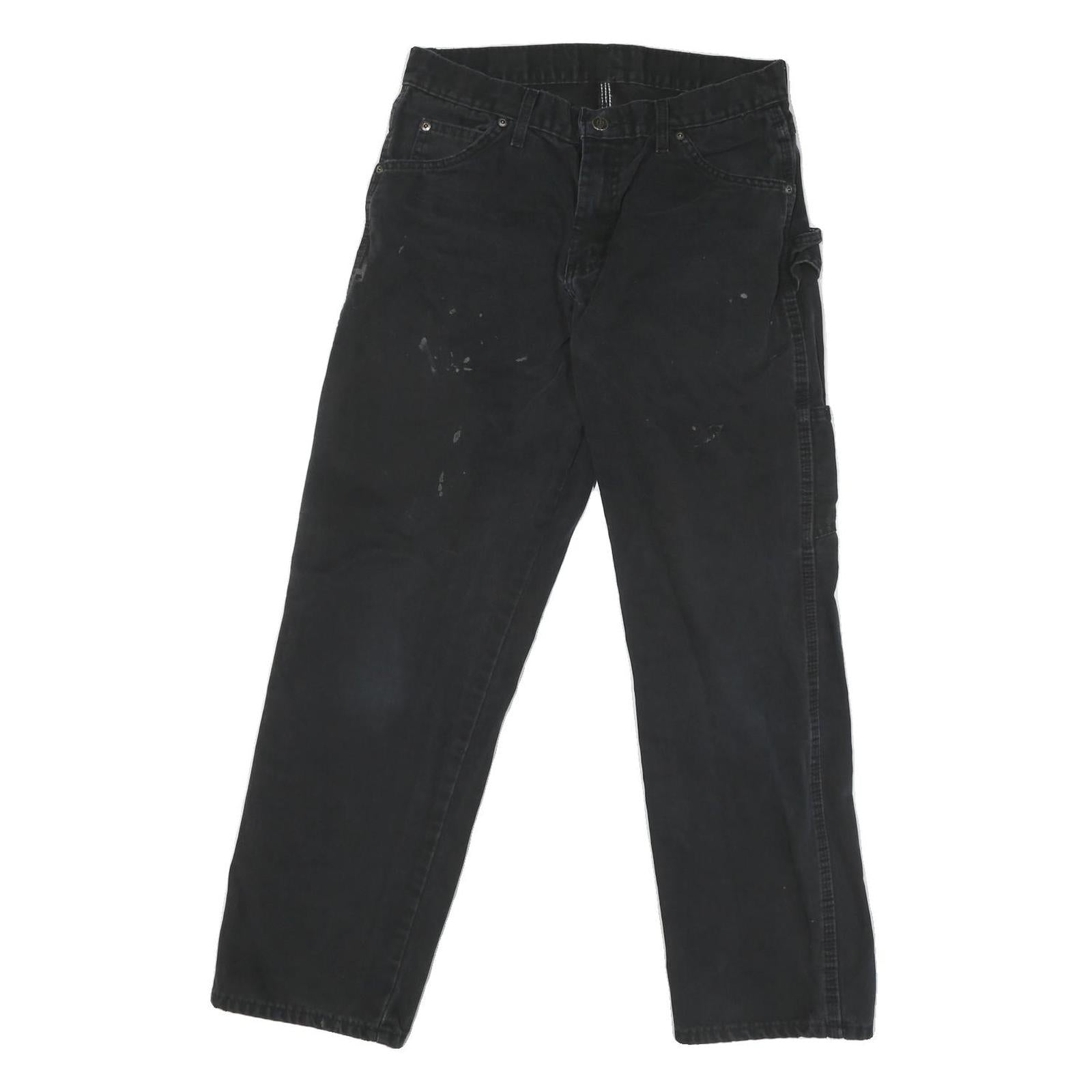 DICKIES Mens Cotton Blend Black Regular Straight Trousers W30 L29 Workwear Refurbished - N/A refurbished available on Cerqular