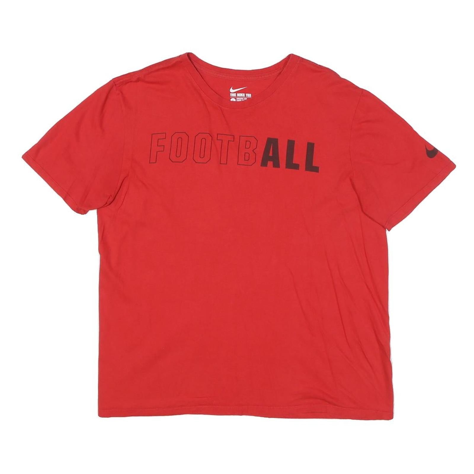 NIKE Mens Red Football Graphic T-Shirt L Short Sleeve Crew Neck Sportswear Refurbished - N/A refurbished available on Cerqular
