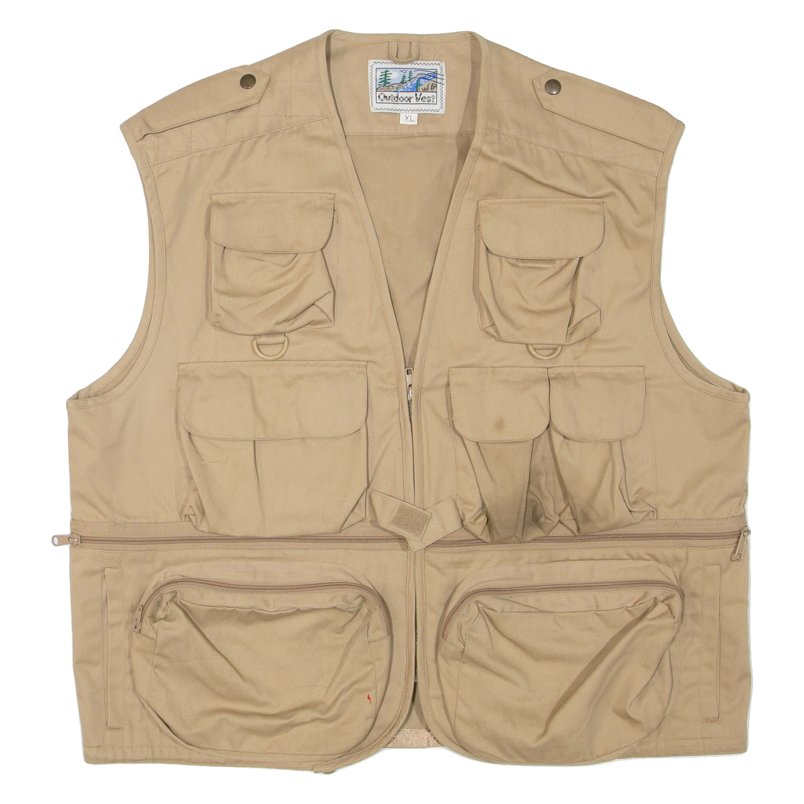 OUTDOOR VEST Utility Mens Gilet Beige XL Refurbished - N/A refurbished available on Cerqular