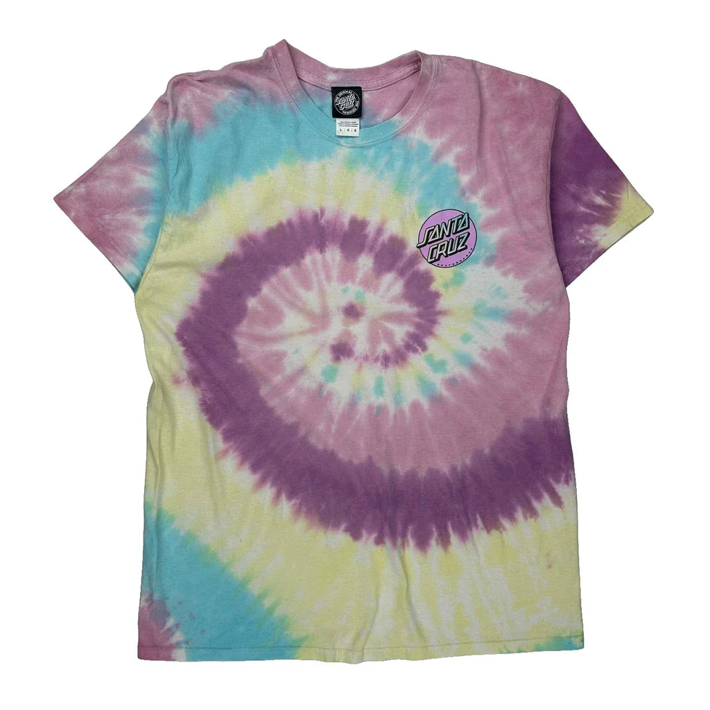 Santa Cruz Tie-Dye T-Shirt - Large Multicoloured Cotton Refurbished - Thrifted (note: this is a term often used to describe second- refurbished available on Cerqular