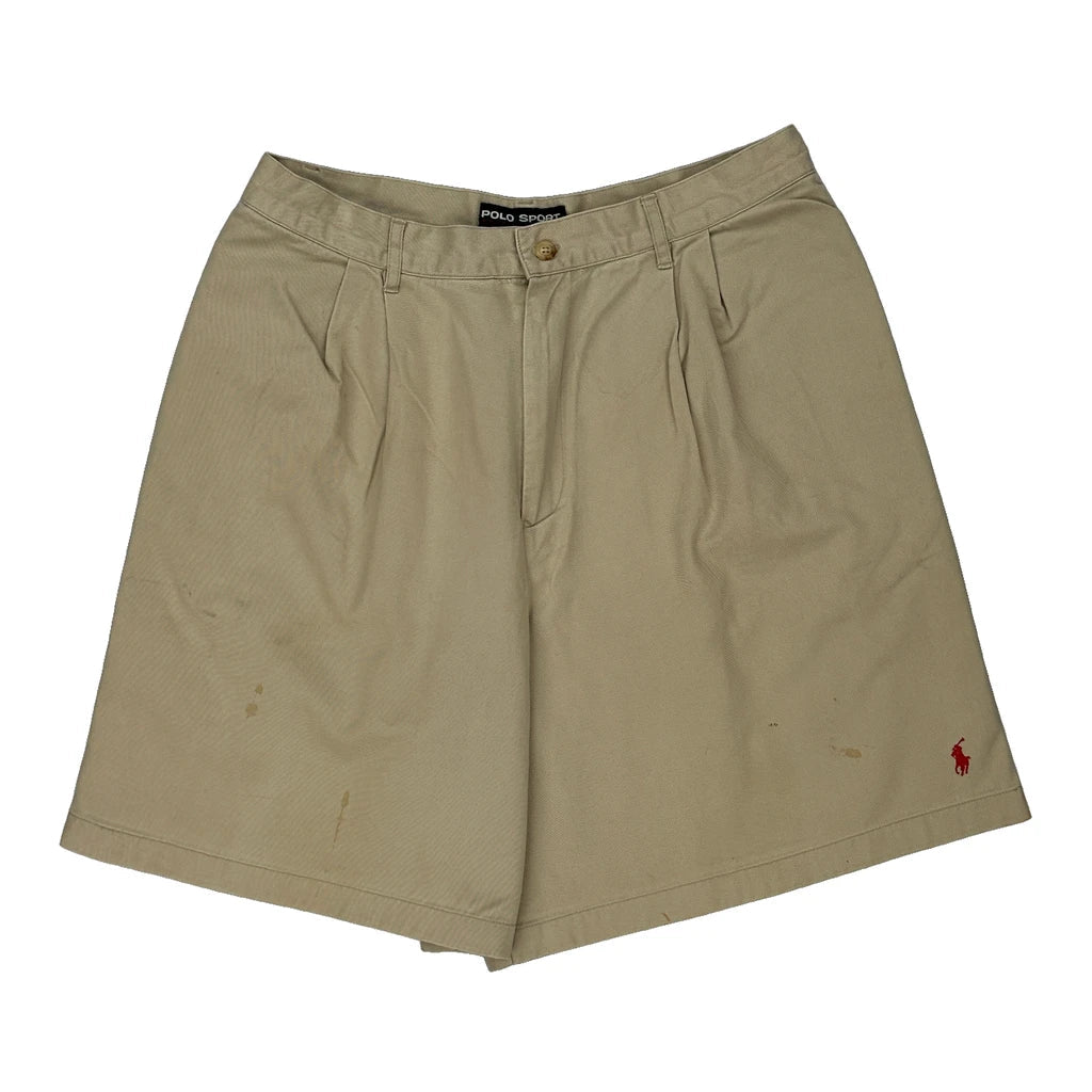 Polo Sport Chino Shorts - 32W UK 14 Beige Cotton Refurbished - Thrifted (note: this is a term often used to describe second- refurbished available on Cerqular