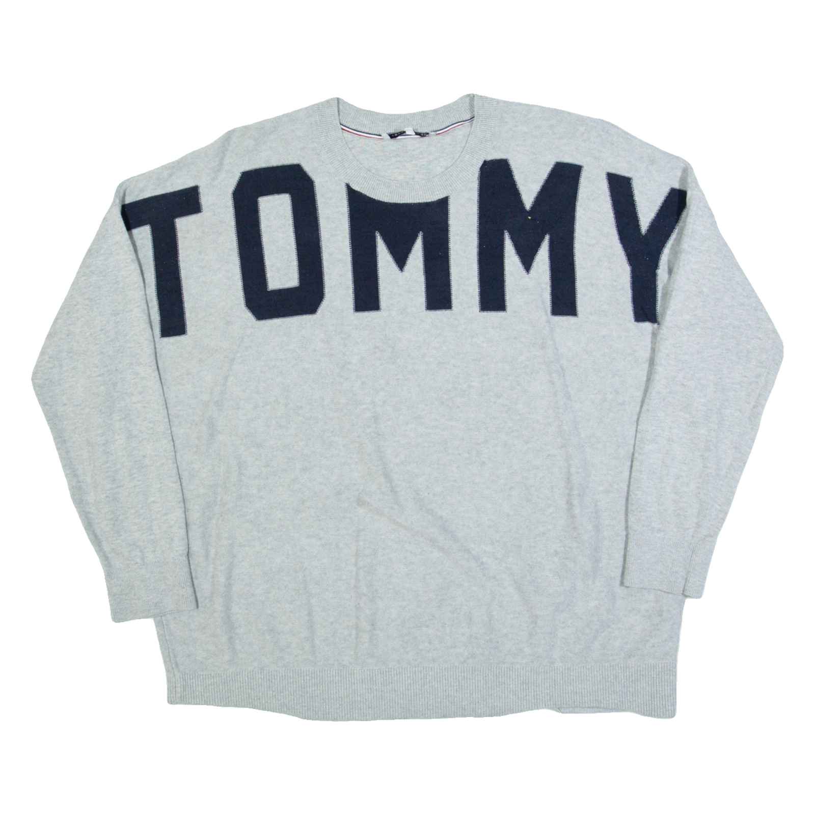 TOMMY HILFIGER Womens Jumper Grey Tight Knit L Refurbished - N/A refurbished available on Cerqular