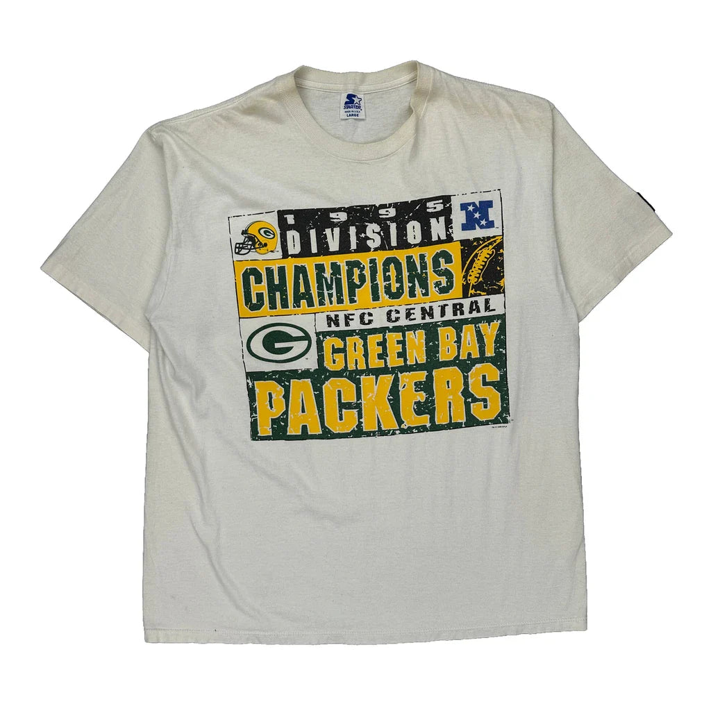 Buy Green Bay Packers Starter Single Stitch T-Shirt - Large Green Cotton Refurbished - $46.89 Green Bay Packers Starter Single Stitch T-Shirt - Large Green Cotton Refurbished - Thrifted (note: this is a term often used to describe second- refurbished available on Cerqular