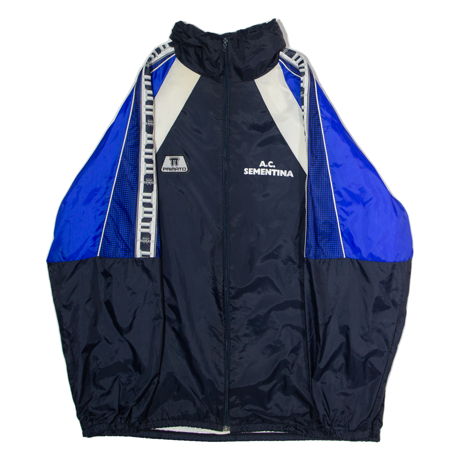 PRIMATO AC Sementina Mens Rain Jacket Blue Nylon 90s Hooded L Refurbished - N/A refurbished available on Cerqular