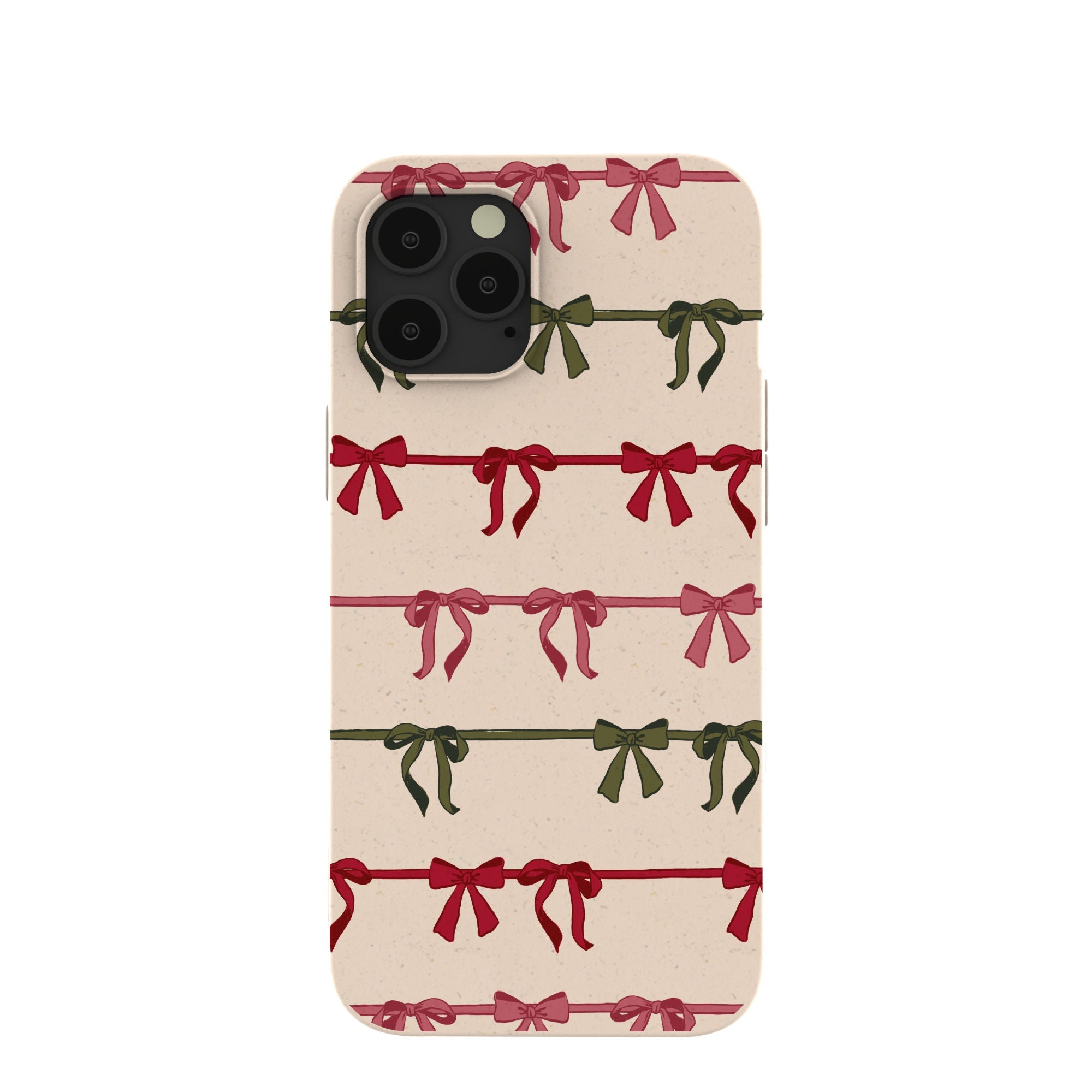 Seashell Holiday Bows iPhone 12 Pro Max Case Refurbished - Pela Case refurbished available on Cerqular
