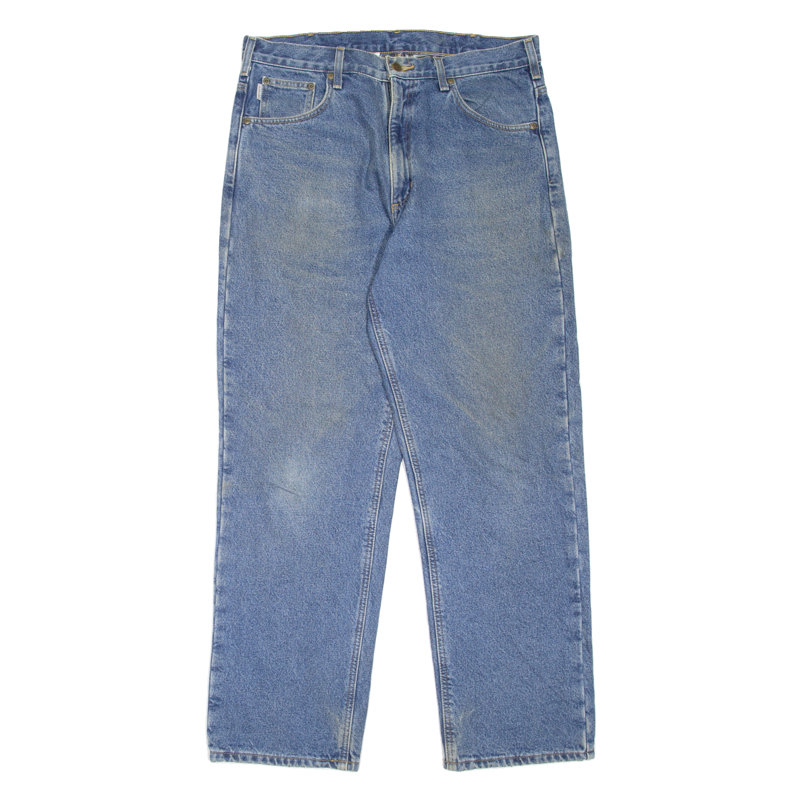 CARHARTT Blanket Lined Workwear Mens Jeans Blue Tapered Stone Wash W35 L32 Refurbished - N/A refurbished available on Cerqular