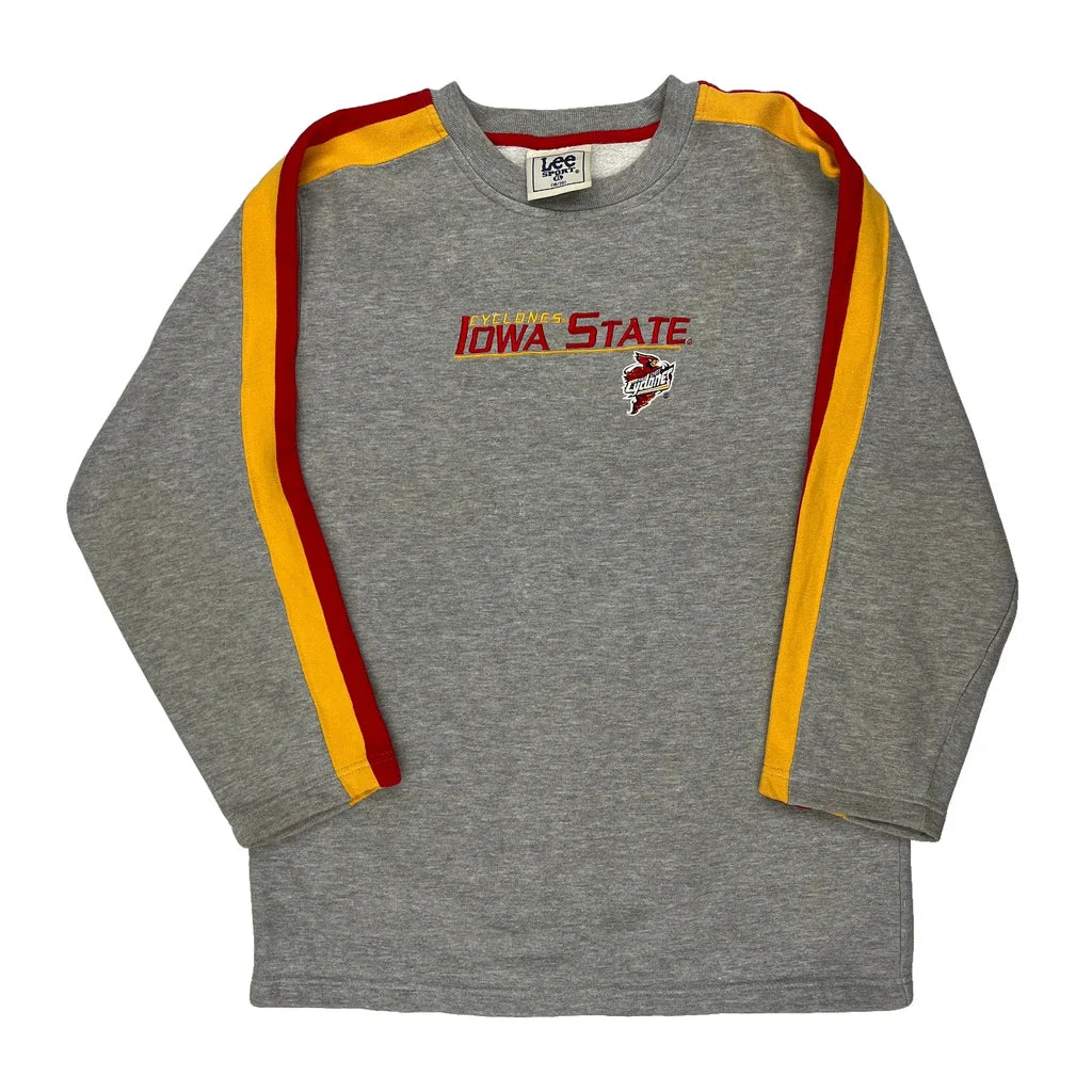 Age 13-14 Iowa State Cyclones Lee Sport College Long Sleeve T-Shirt - XL Grey Cotton Refurbished - Thrifted (note: this is a term often used to describe second- refurbished available on Cerqular