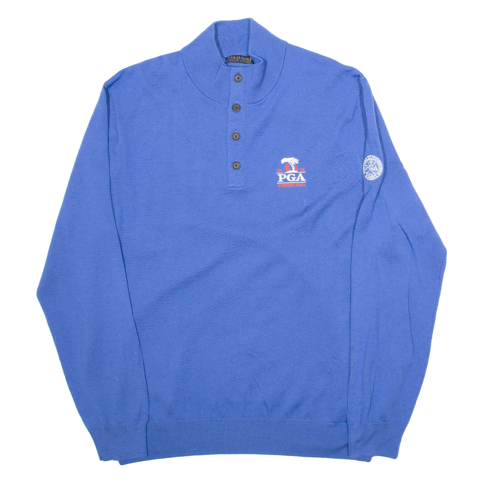 POLO SPORT RALPH LAUREN Mens Jumper Blue Button Neck Tight Knit XL Refurbished - N/A refurbished available on Cerqular