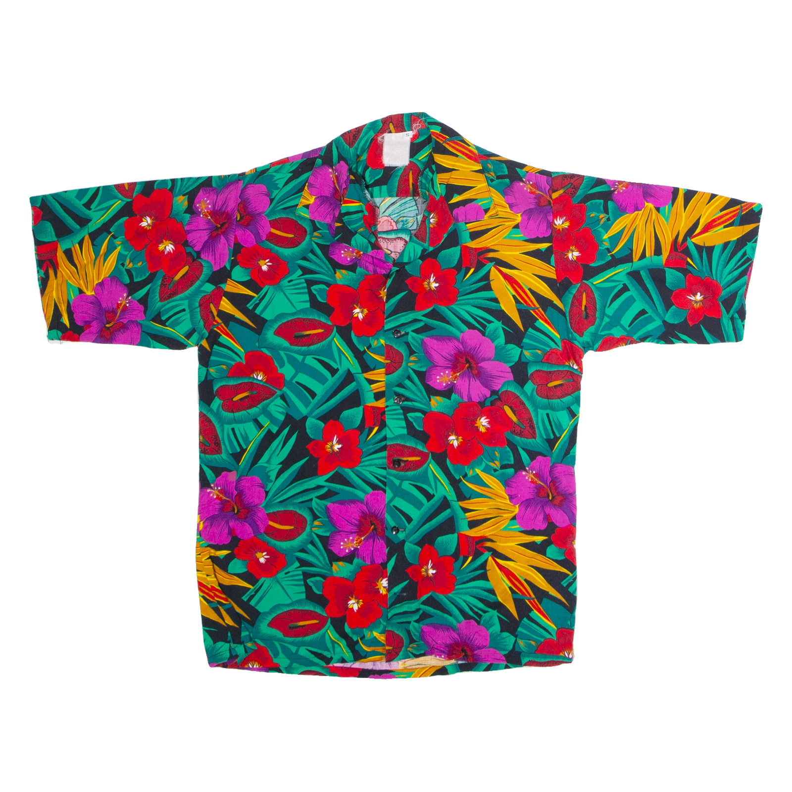Mens Shirt Green 90s Floral S Refurbished - N/A refurbished available on Cerqular