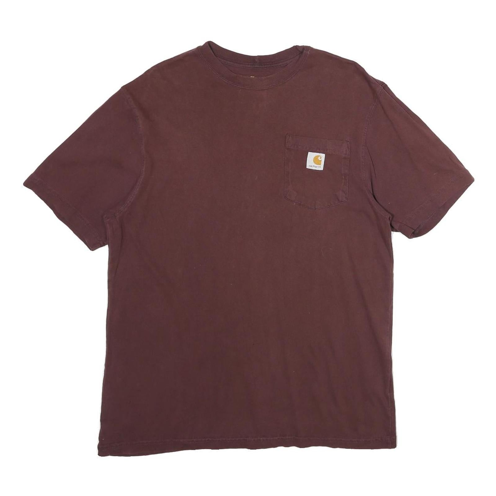 CARHARTT Mens Maroon Pocket T-Shirt M Short Sleeve Crew Neck Classic Cotton Refurbished - N/A refurbished available on Cerqular