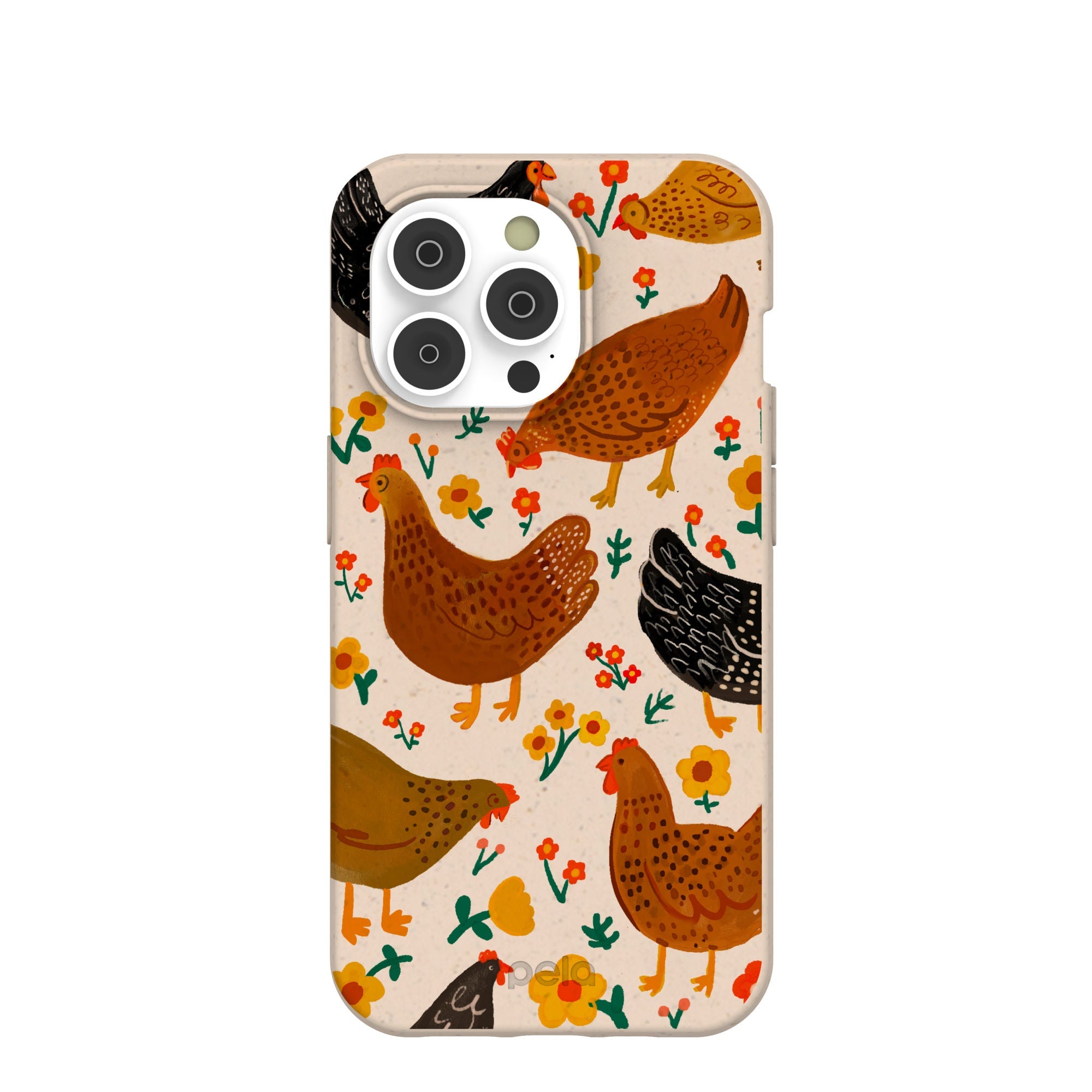 Seashell Chicken Garden iPhone 14 Pro Case Refurbished - Pela Case refurbished available on Cerqular