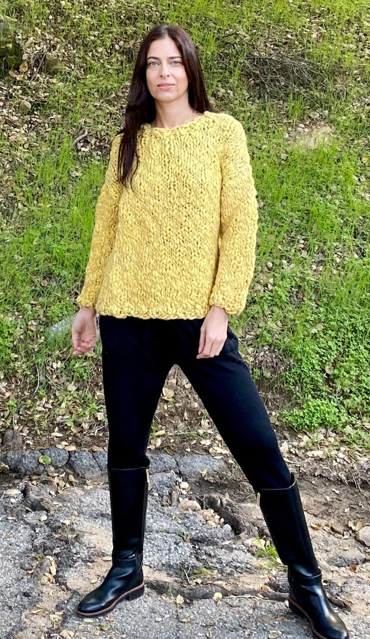 Flammé  Hand-Spun Baby Alpaca Sweater- Cebolla | Size: one size Refurbished - N/A (Note: There is no well-known brand called "AR refurbished available on Cerqular