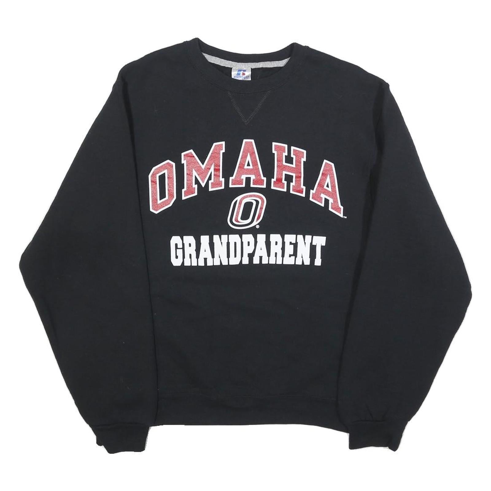 RUSSELL ATHLETIC Mens Black Omaha Grandparent Crew Neck S Cotton Sweatshirt Refurbished - N/A refurbished available on Cerqular
