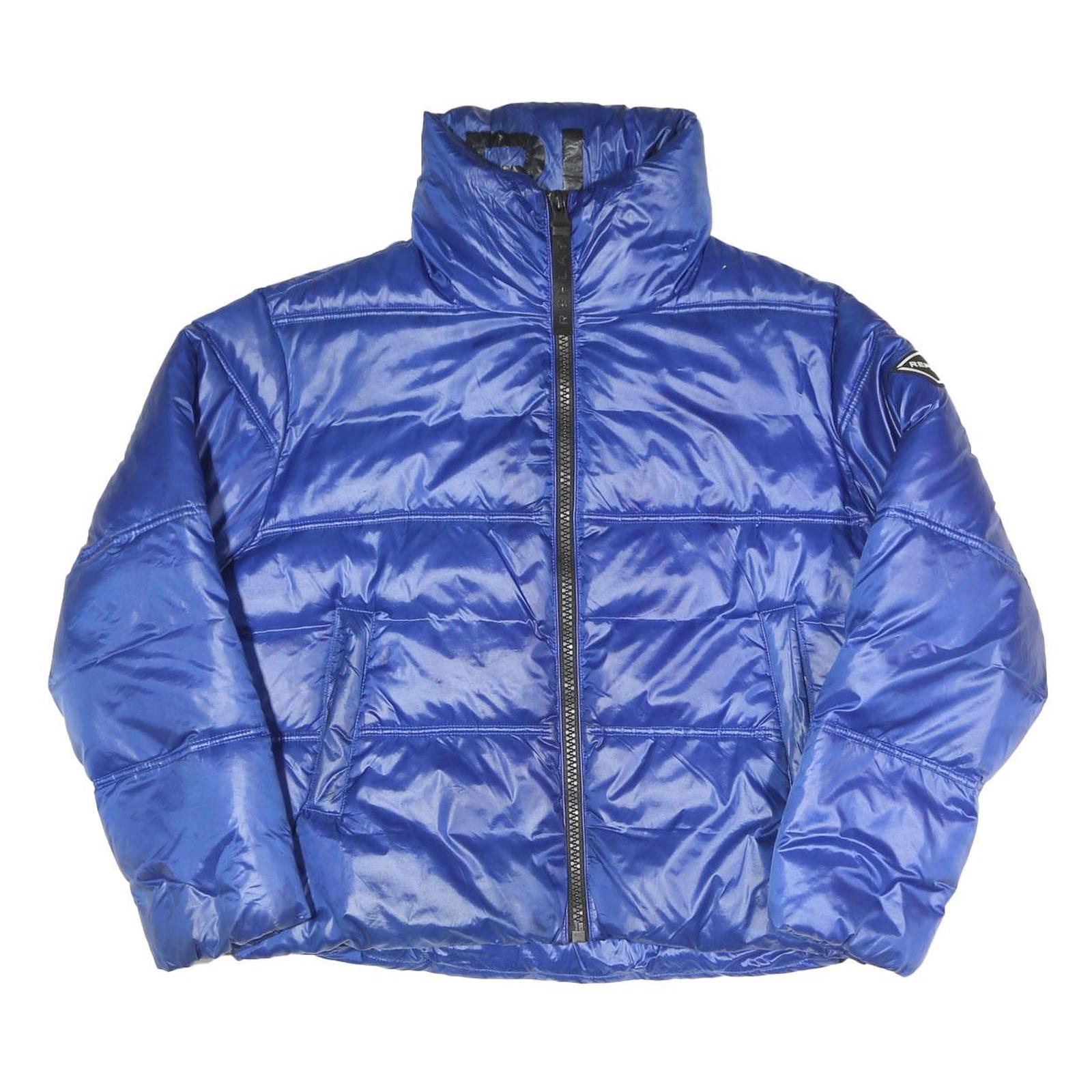 REPLAY Mens Blue Bomber Jacket S Polyester Blend Puffer Zip Up Padded Refurbished - N/A refurbished available on Cerqular