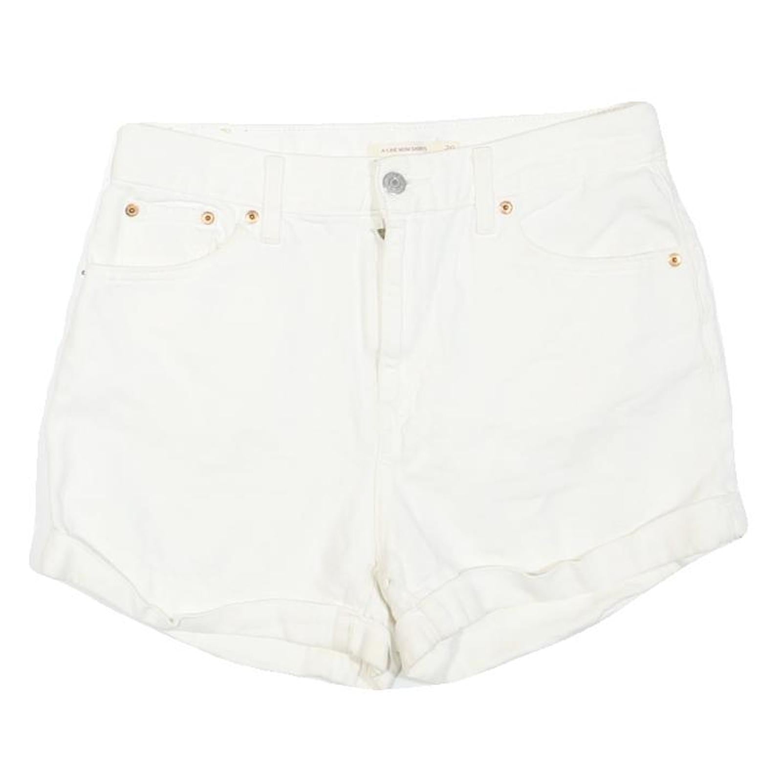 LEVI'S Womens Shorts White Casual M W32 Cotton Blend Classic Fit Refurbished - N/A refurbished available on Cerqular