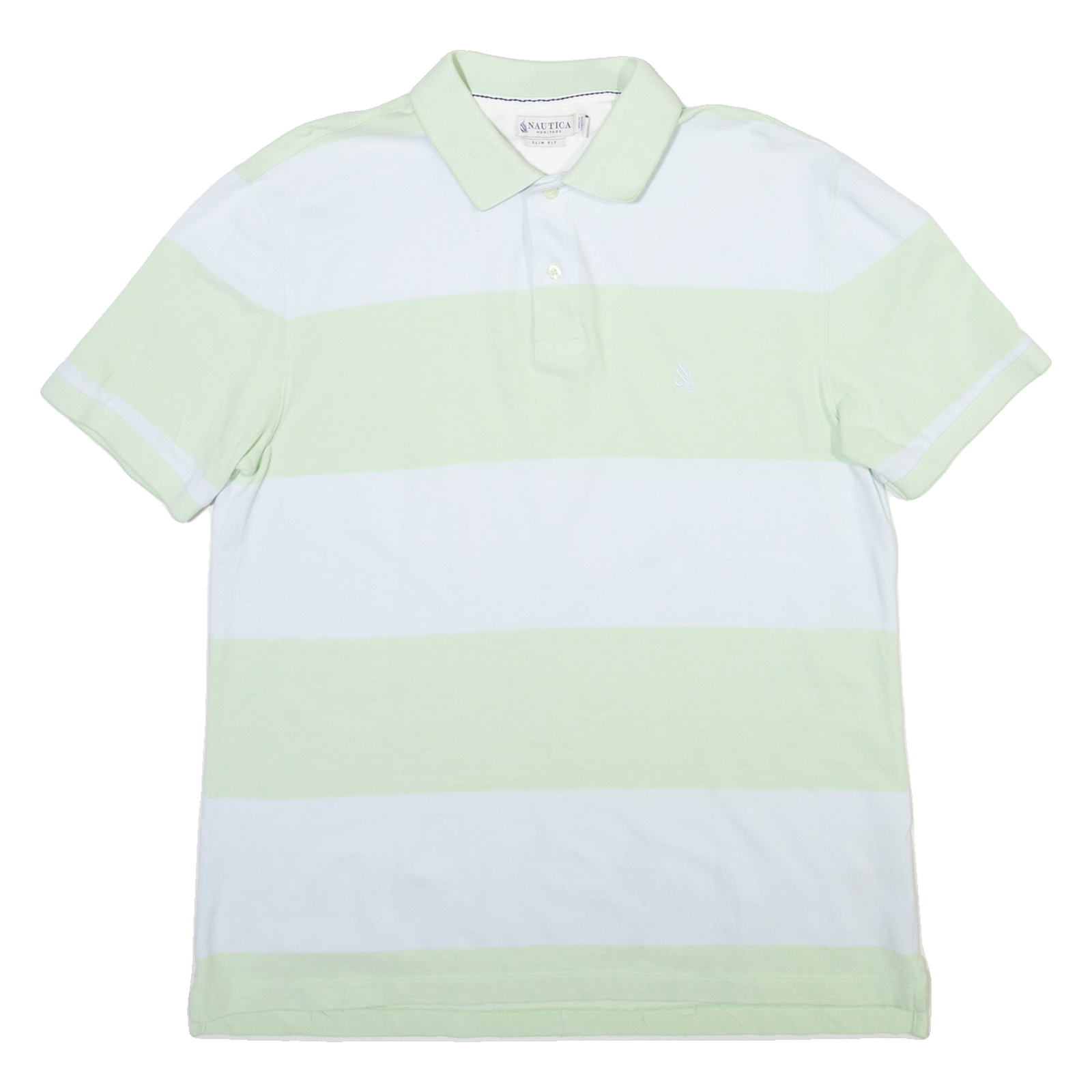 NAUTICA Mens Polo Shirt Green Striped L Refurbished - N/A refurbished available on Cerqular