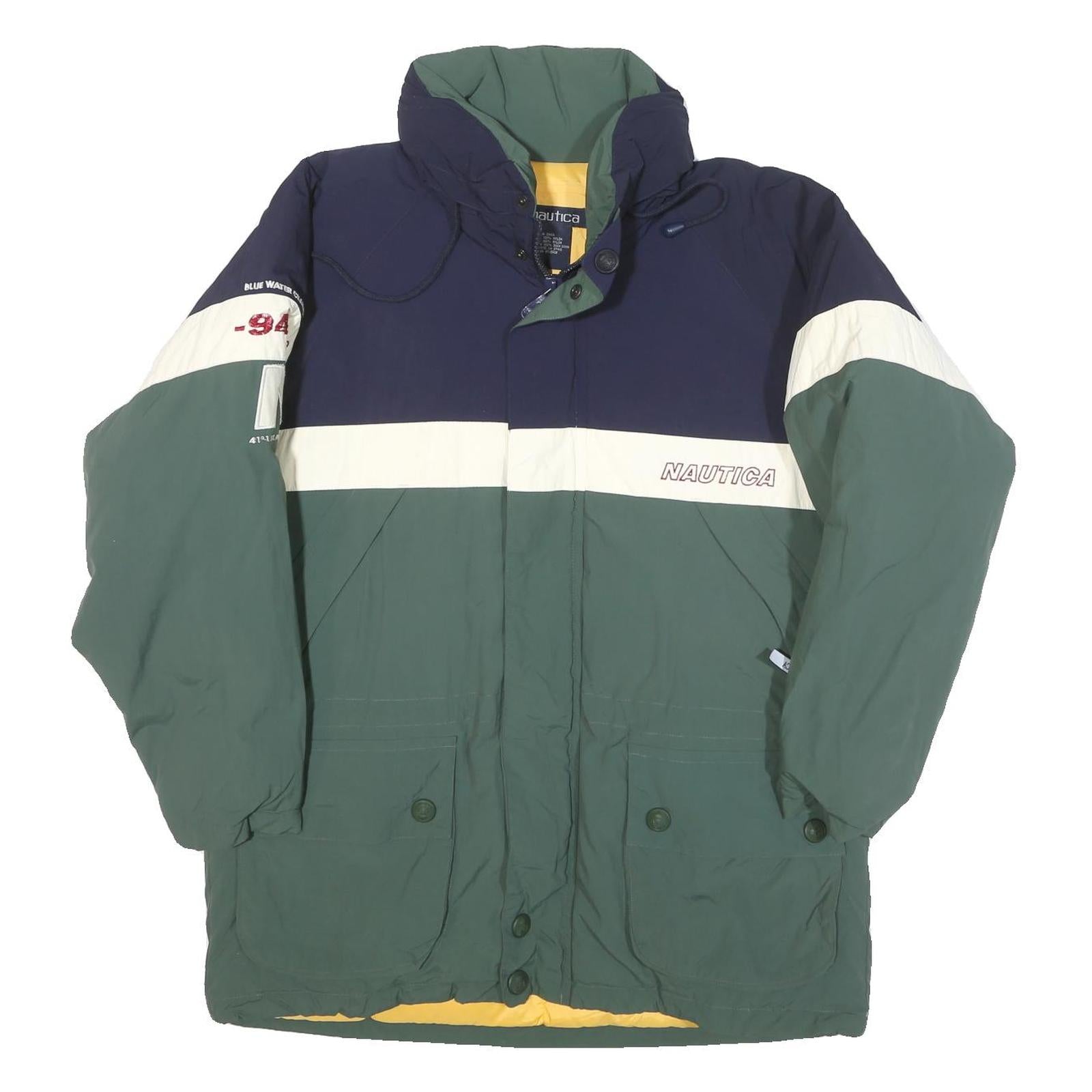 NAUTICA Mens Navy & Green White Stripe S Polyester Blend Zip Jacket Casual Refurbished - N/A refurbished available on Cerqular