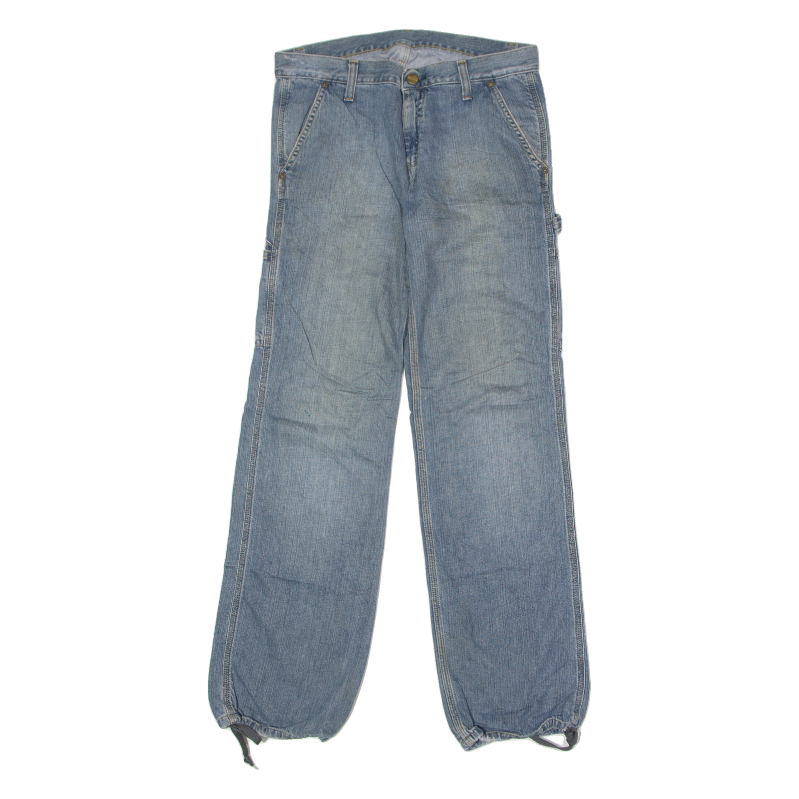 CARHARTT Cuffed Carpenter Mens Jeans Blue Regular Tapered W31 L30 Refurbished - N/A refurbished available on Cerqular
