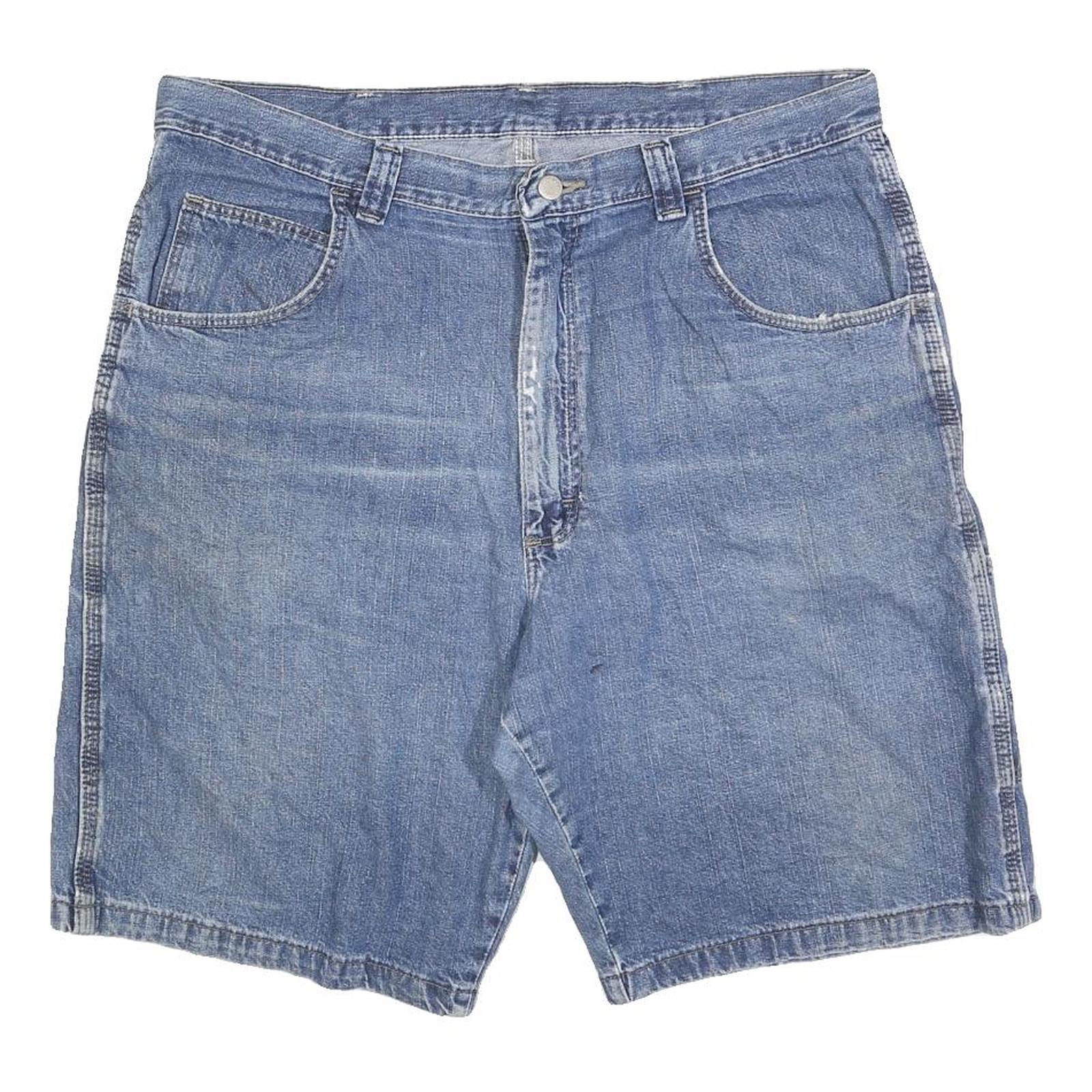 WRANGLER Mens Denim Blue Casual Shorts L W36 Classic Cotton Comfortable Refurbished - N/A refurbished available on Cerqular