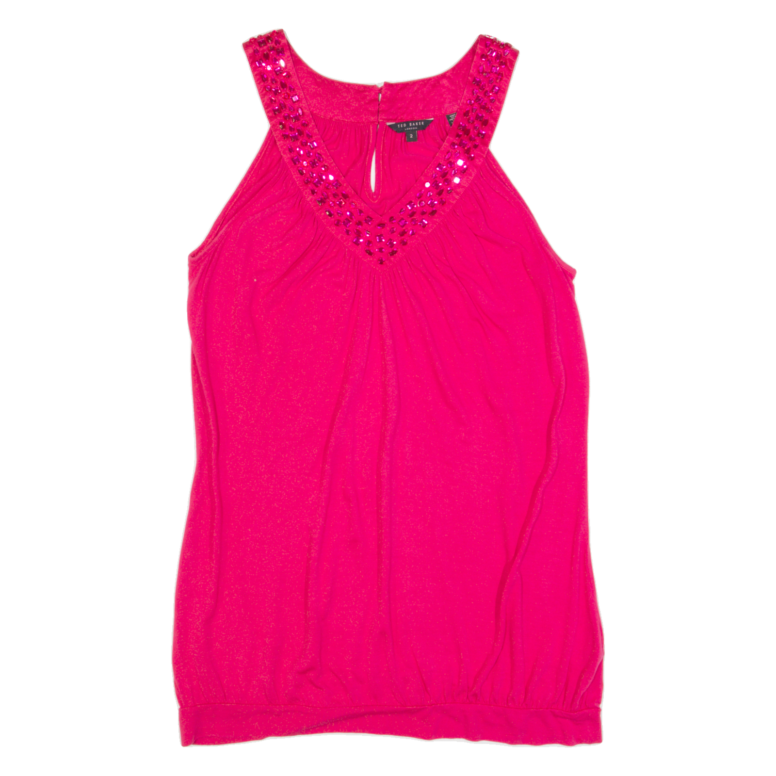 TED BAKER Womens Vest Pink V-Neck Sleeveless S Refurbished - N/A refurbished available on Cerqular