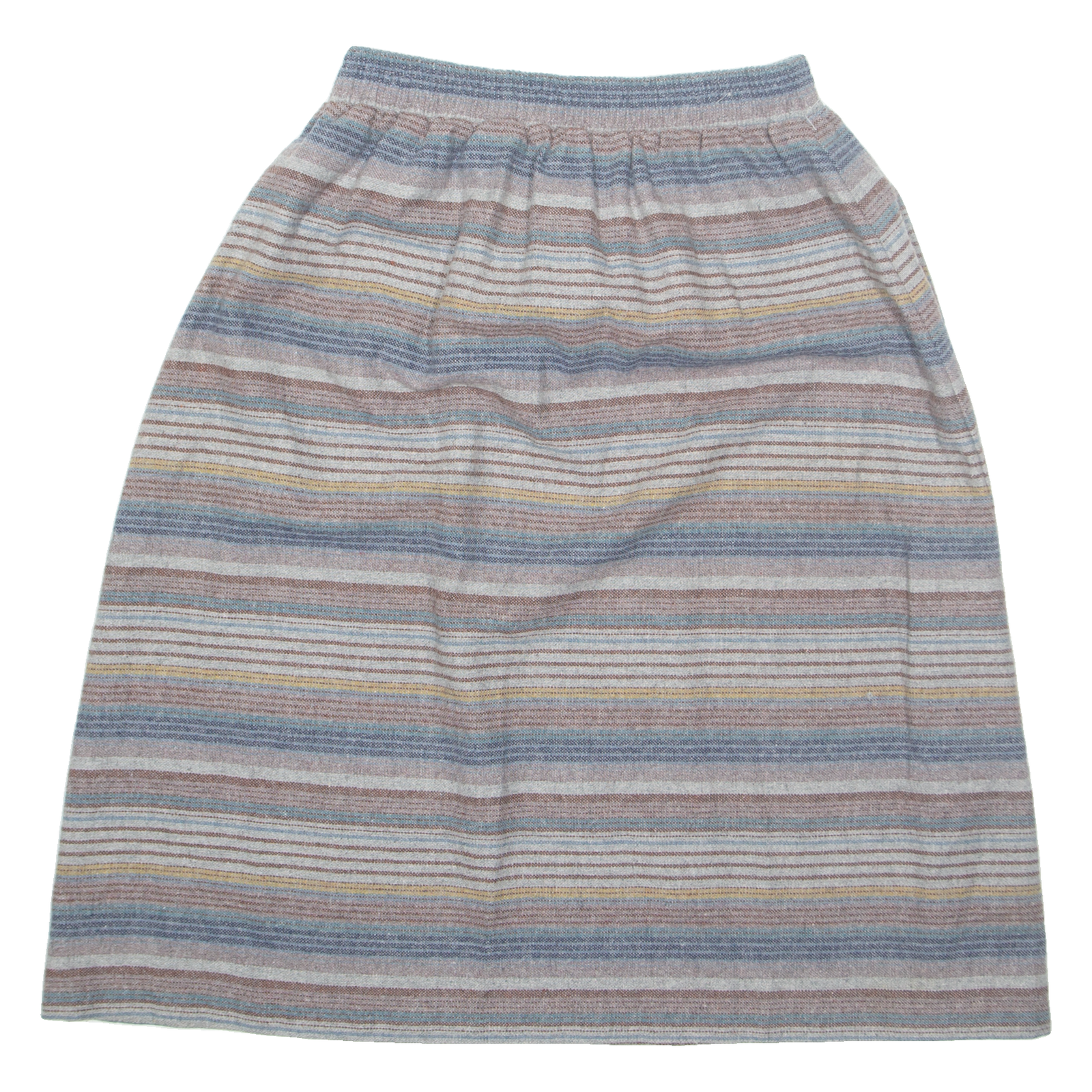 Womens A-Line Skirt Grey Midi Wool Striped UK 14 Refurbished - N/A refurbished available on Cerqular