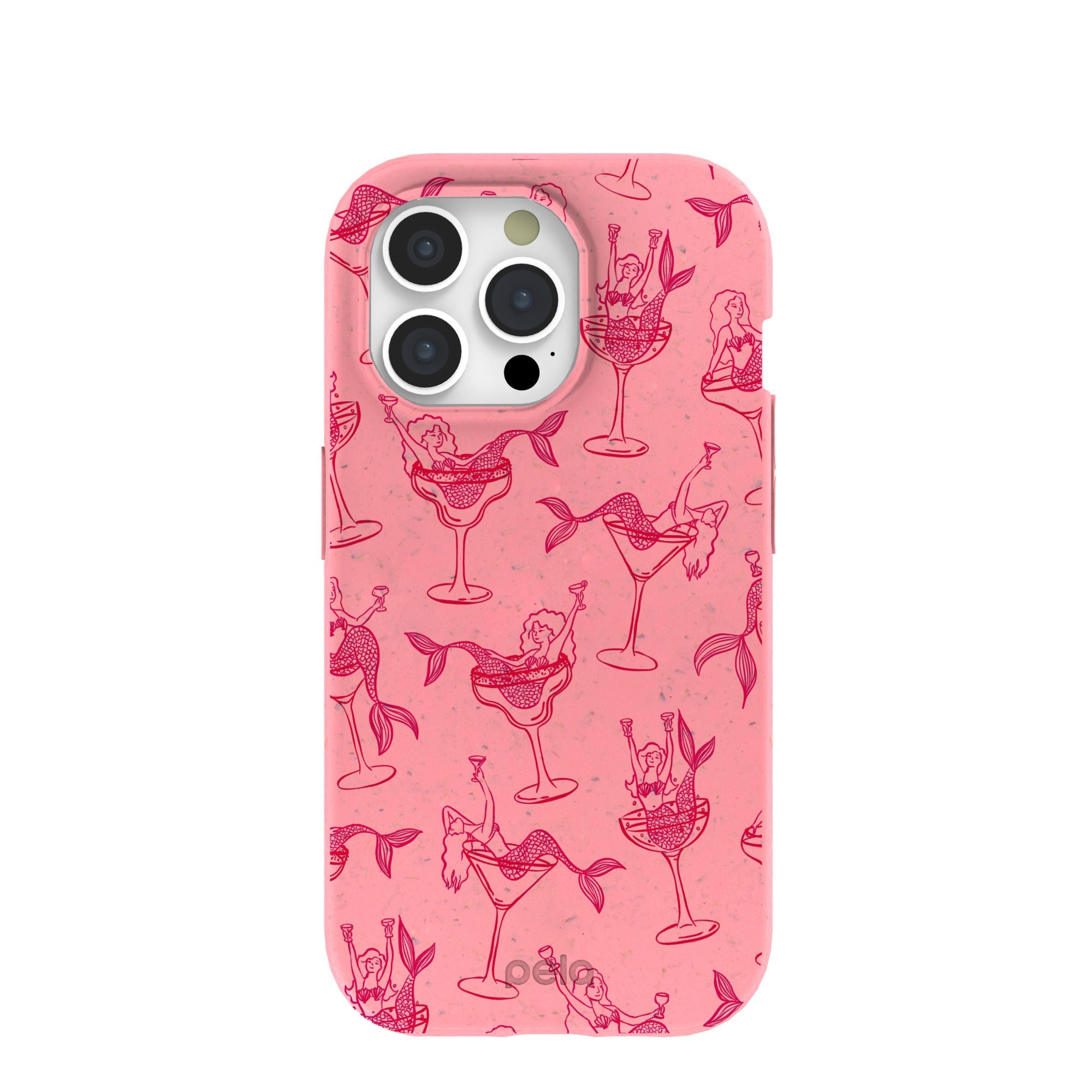 Bubblegum Pink Mermaid Cocktail iPhone 15 Pro Case Refurbished - Pela Case refurbished available on Cerqular