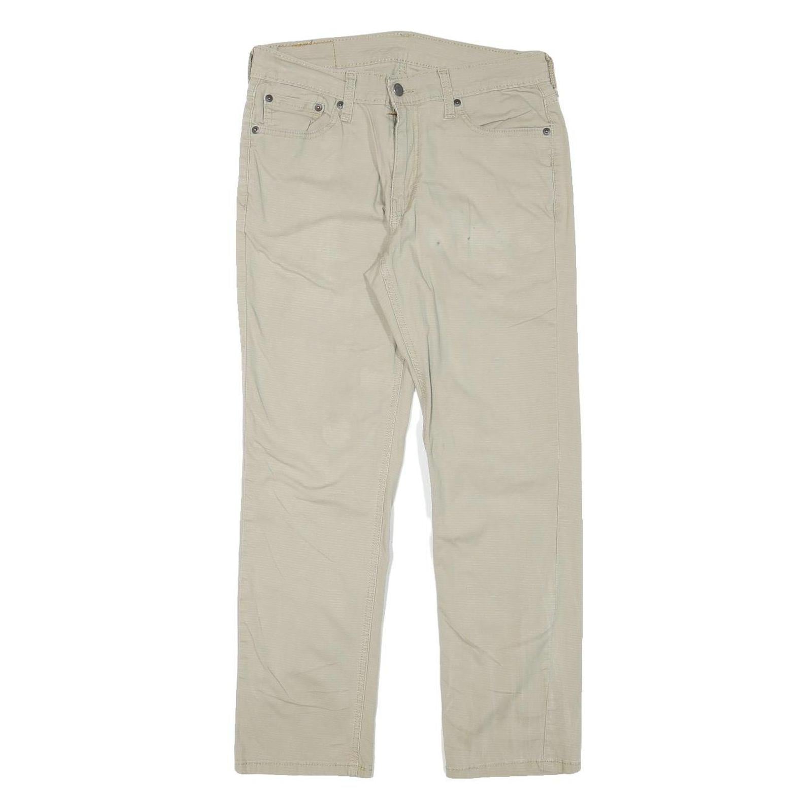 LEVI'S Mens Regular Beige Cotton Blend Trousers W30 L28 Zip Pocket Classic Style Refurbished - N/A refurbished available on Cerqular