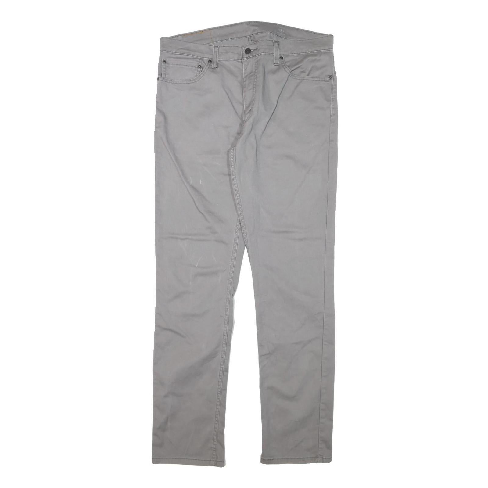 LEVI'S Mens Slim Grey Cotton Blend Slim Straight Trousers W36 L34 Casual Zip Refurbished - N/A refurbished available on Cerqular
