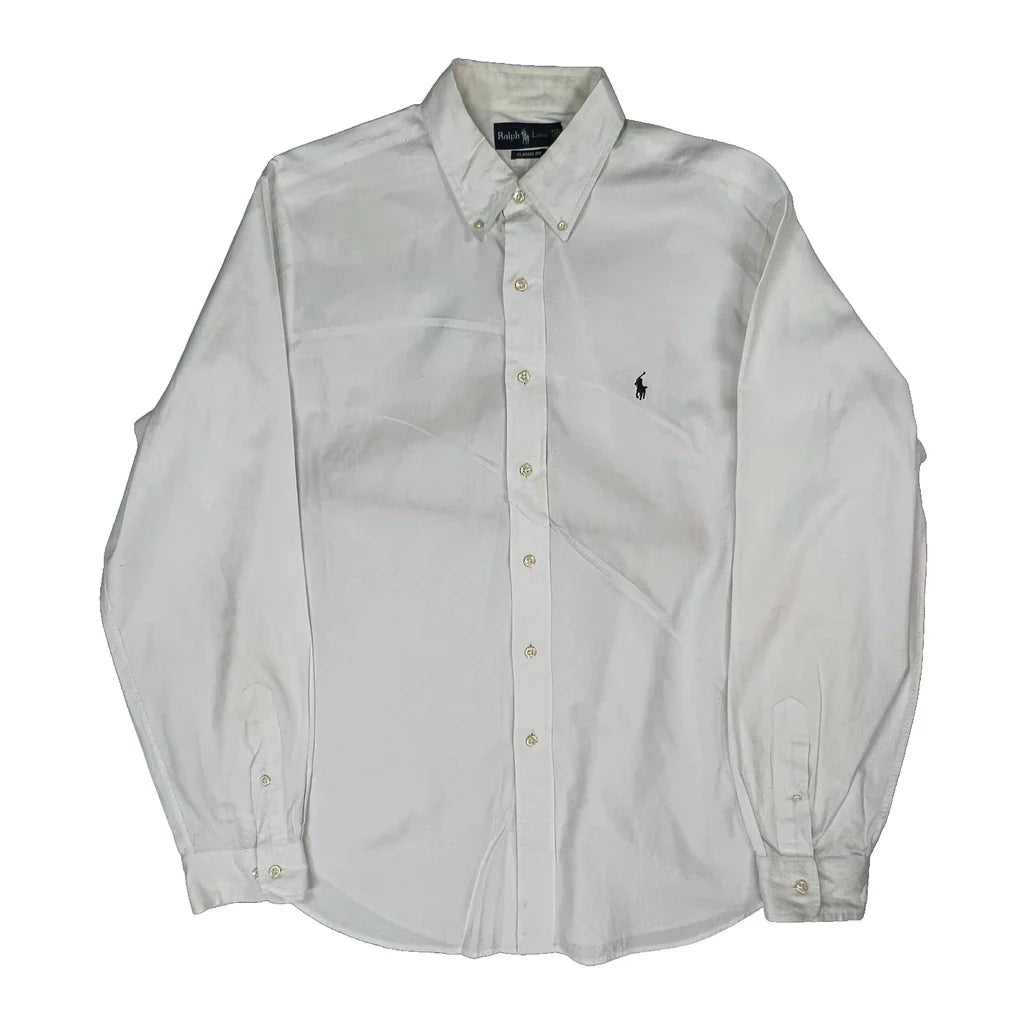 Ralph Lauren Shirt - XL White Cotton Refurbished - Thrifted (note: this is a term often used to describe second- refurbished available on Cerqular