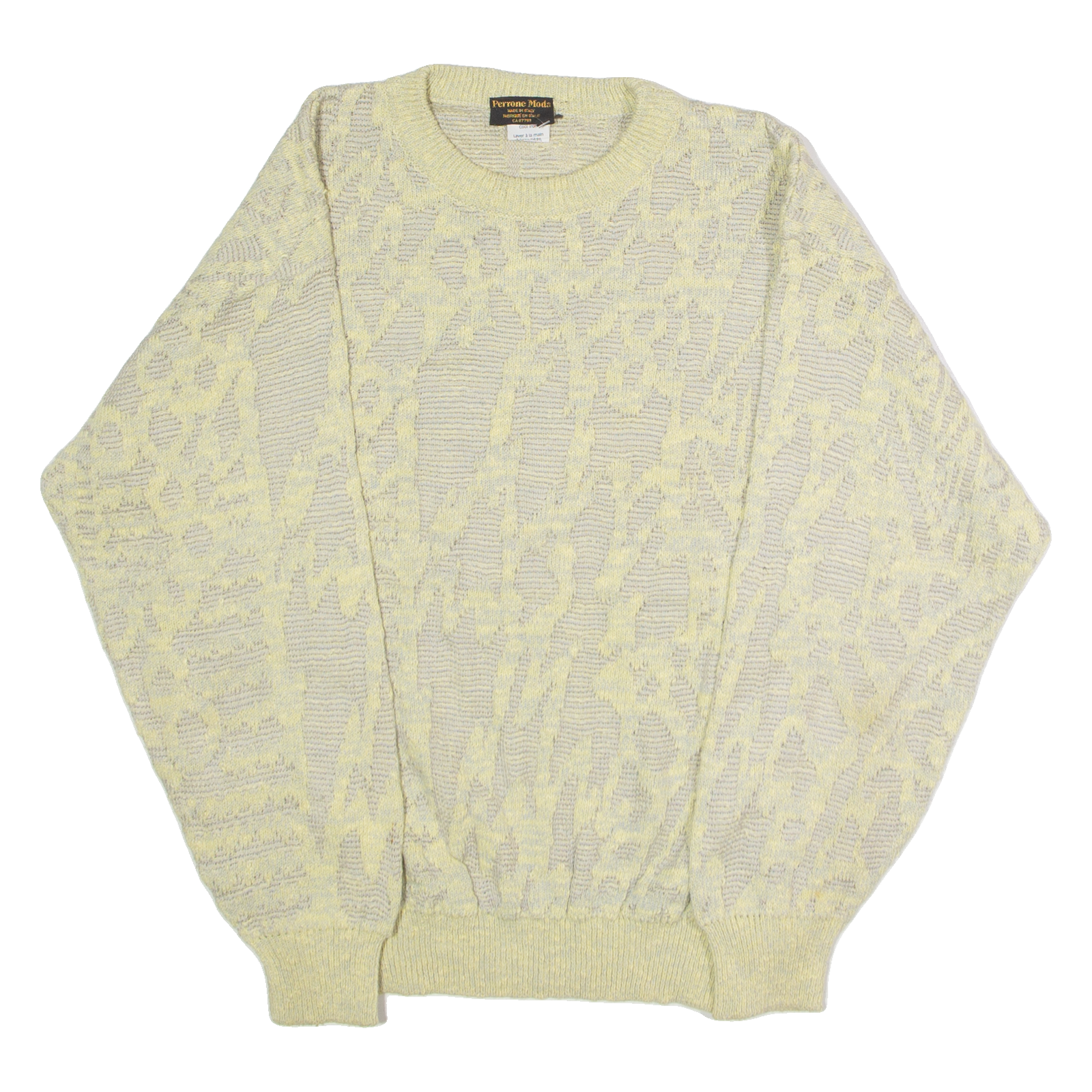 Buy PERRONE MODA Mens Patterned Jumper Yellow Crazy Pattern Crew Neck 90s M Refurbished - $28.59 PERRONE MODA Mens Patterned Jumper Yellow Crazy Pattern Crew Neck 90s M Refurbished - N/A refurbished available on Cerqular