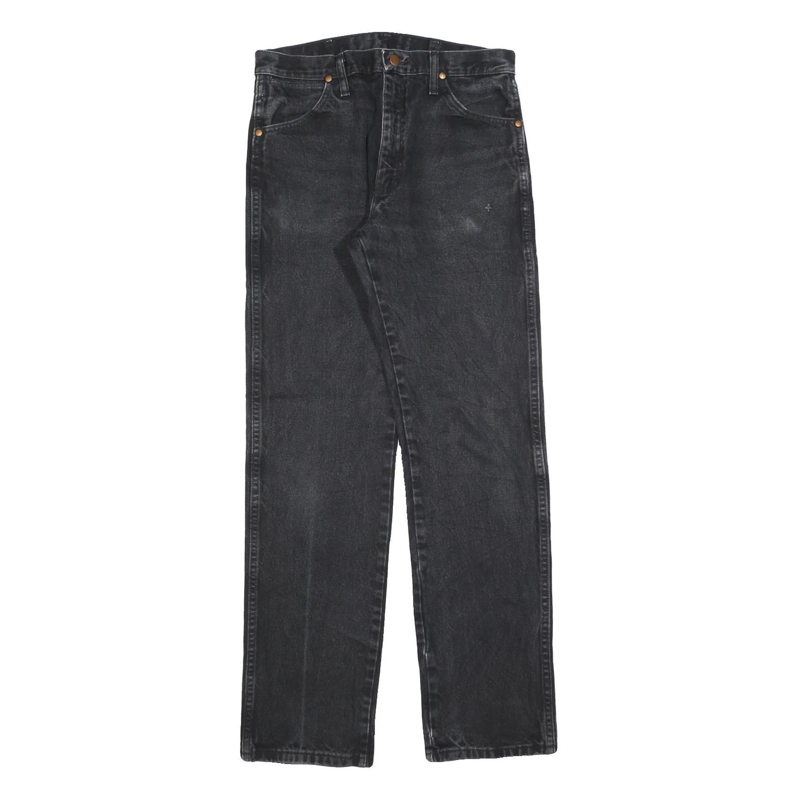 WRANGLER Mens Black Regular Straight Denim Medium W31 L34 Classic Cotton Blend Refurbished - N/A refurbished available on Cerqular