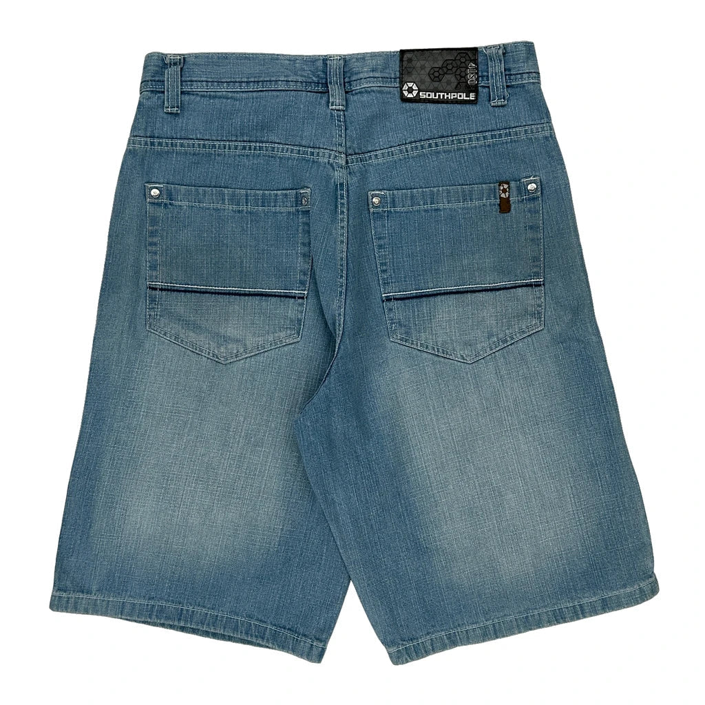 Southpole Denim Shorts - 36W 12L Light Wash Cotton Refurbished - Thrifted (note: this is a term often used to describe second- refurbished available on Cerqular